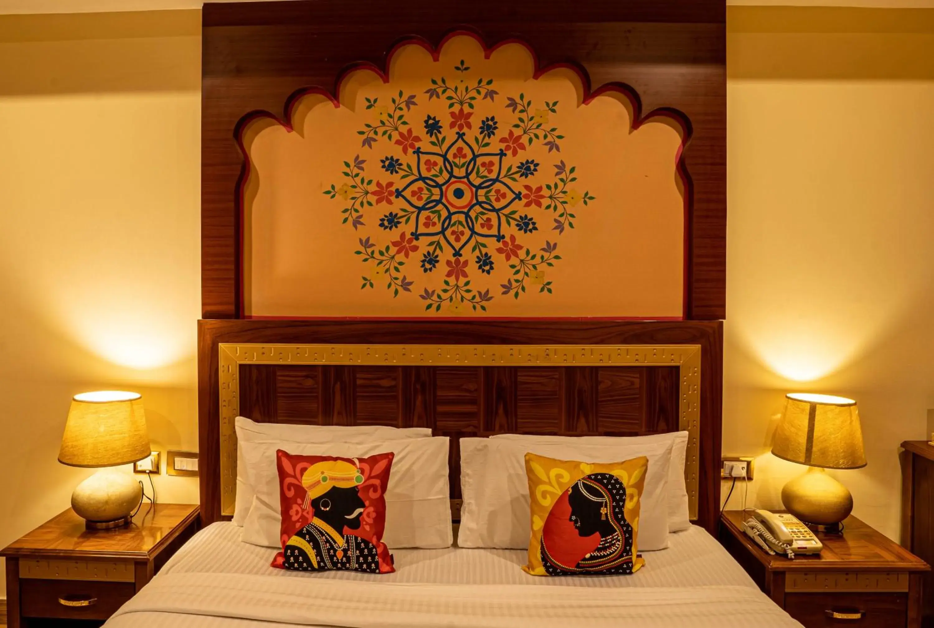 Bed in Chokhi Dhani - The Palace Hotel