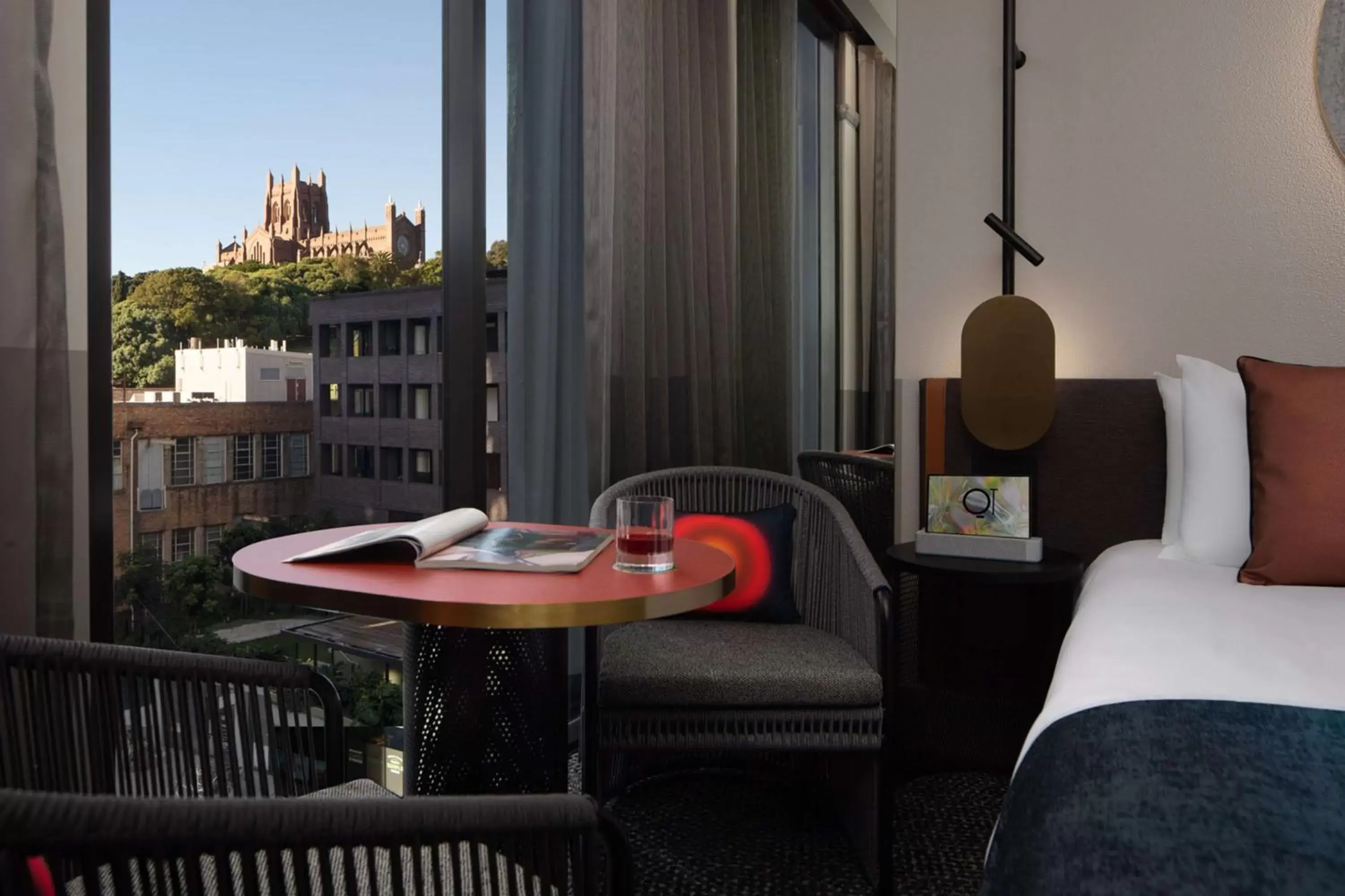 View (from property/room), Bed in QT Newcastle View (from property/room), Bed in QT Newcastle