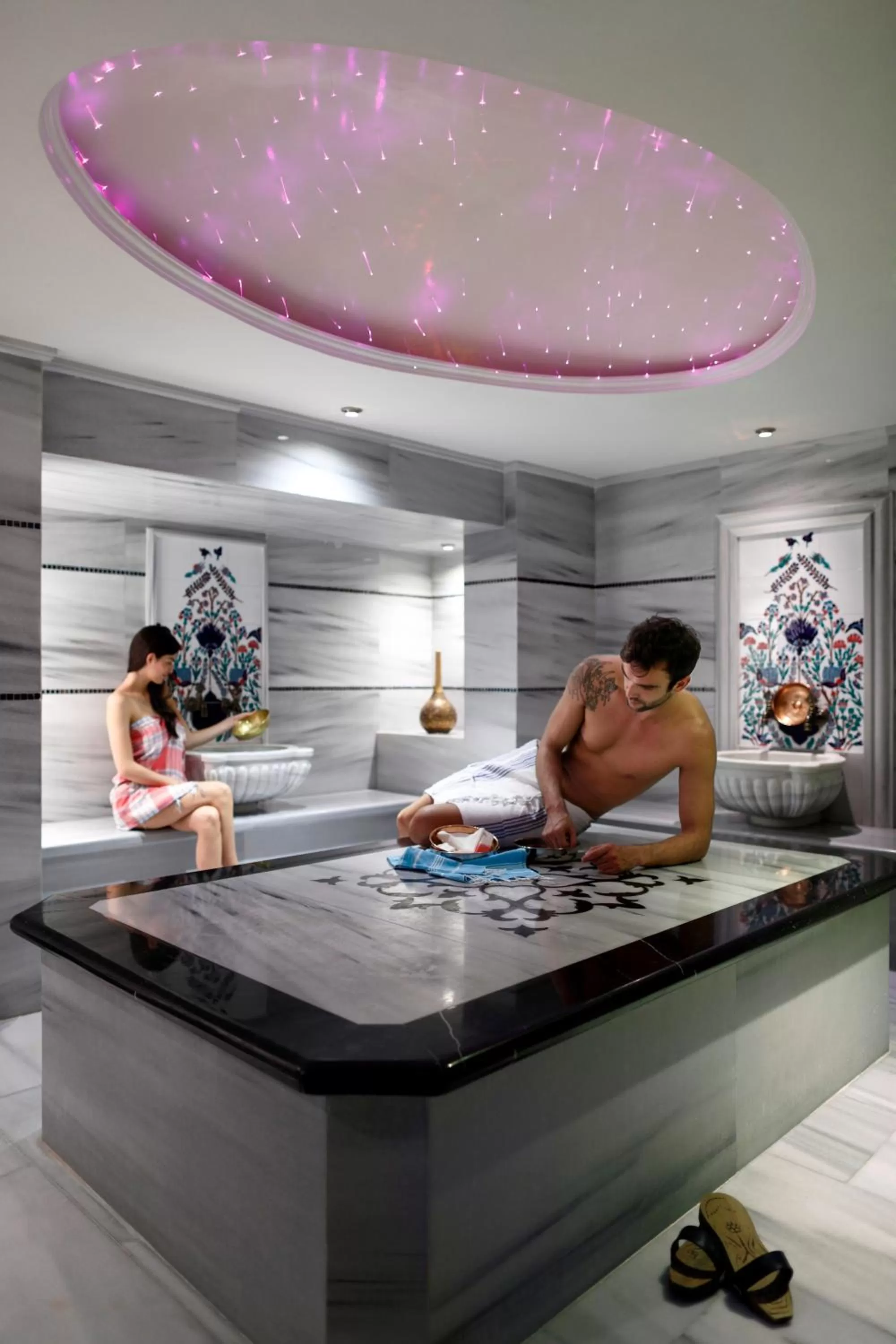 Steam room in Darkhill Hotel