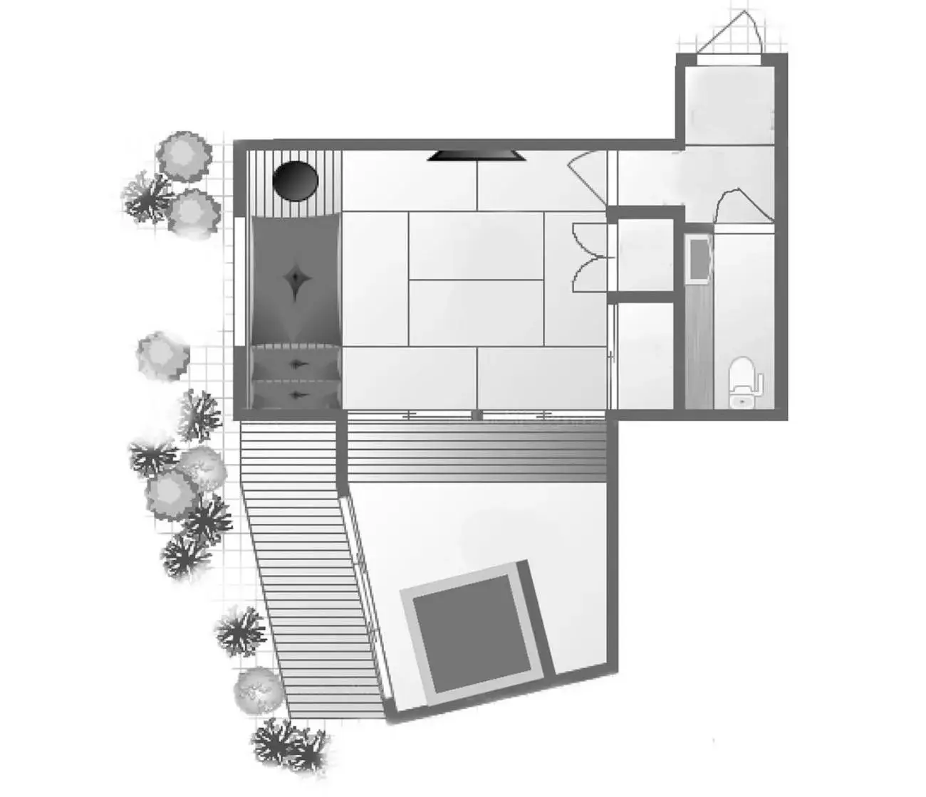 Photo of the whole room, Floor Plan in Kyoto Nanzenji Ryokan Yachiyo