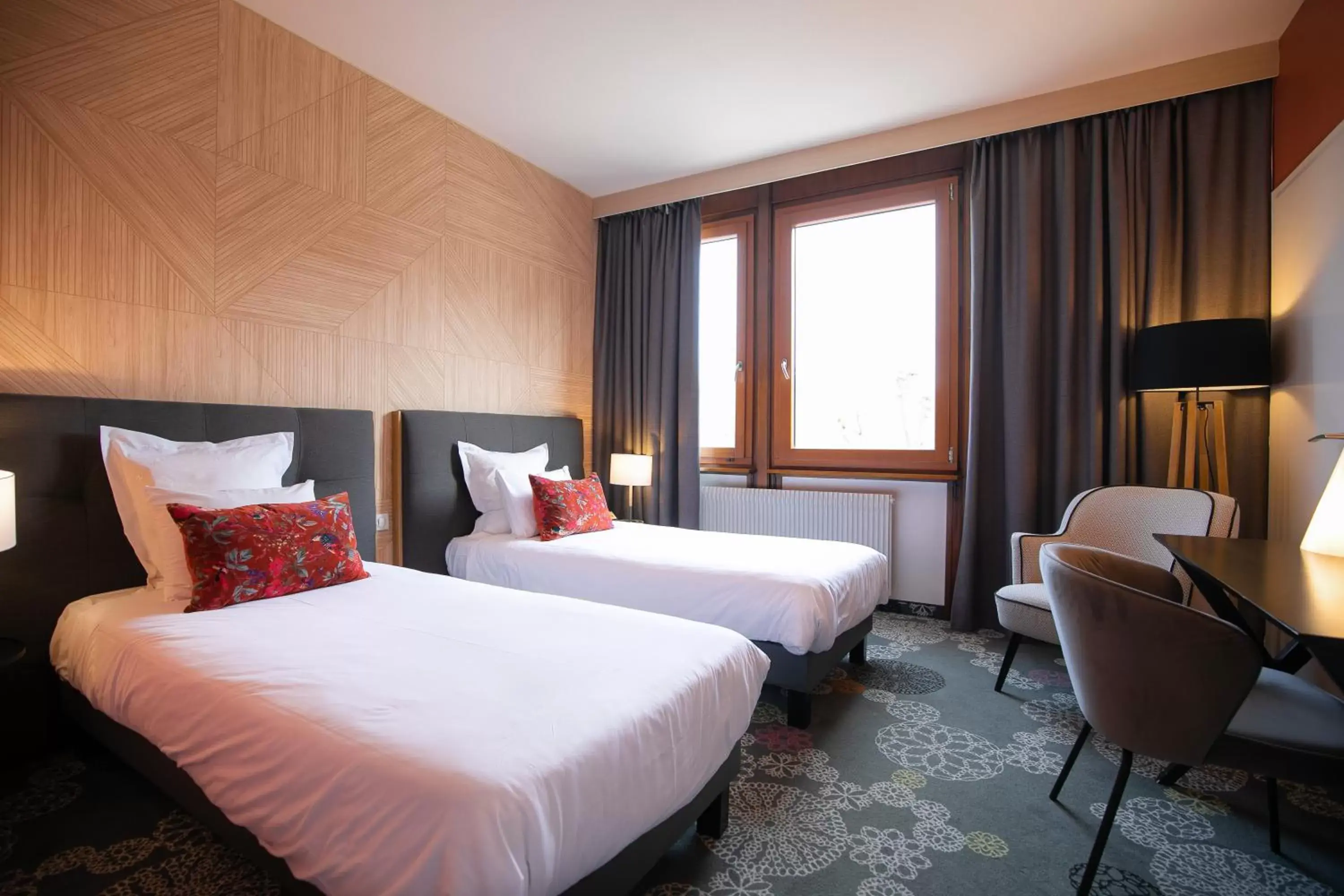 Bedroom, Bed in Hôtel Restaurant Vaillant proche Europapark Rulantica