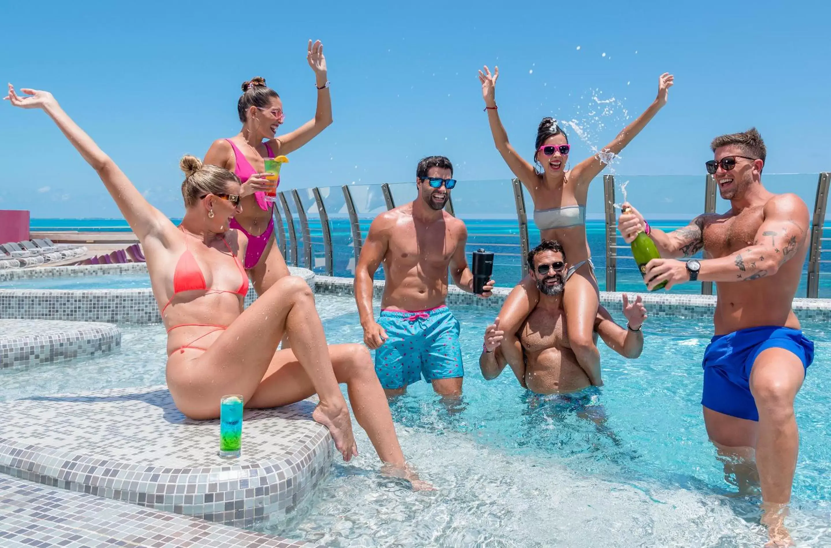 Pool view, Swimming Pool in The Tower by Temptation Cancun Resort - All Inclusive - Adults Only