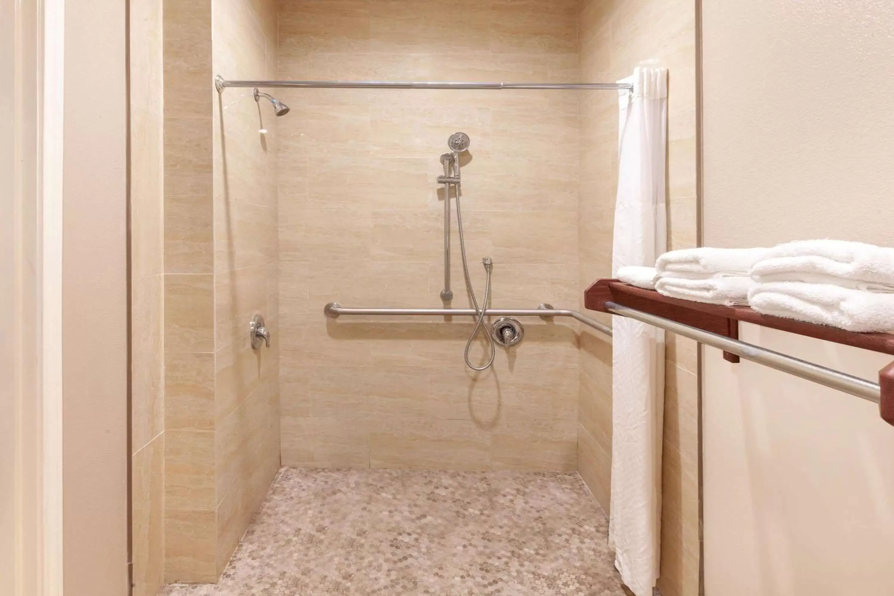 Shower, Bathroom in Super 8 by Wyndham Houston Northwest Cypress