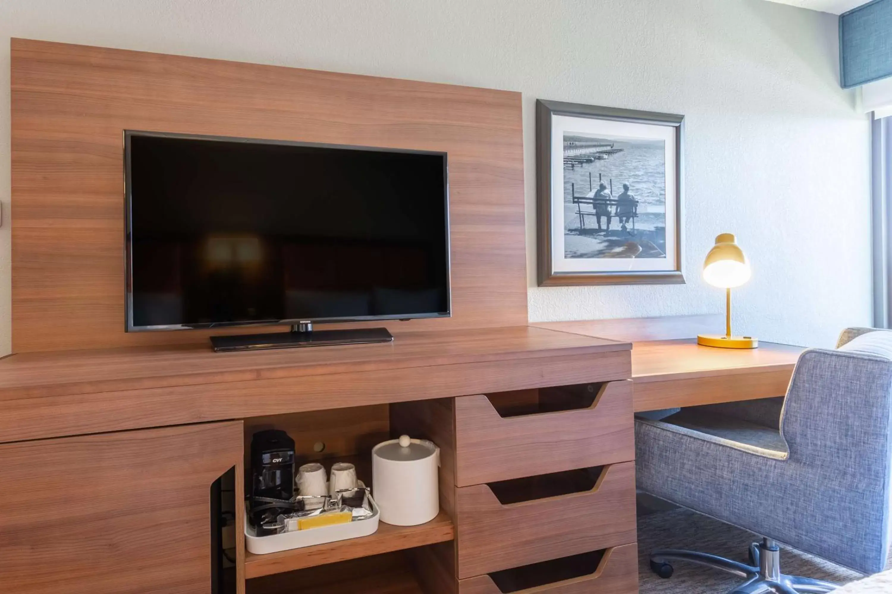 Bedroom, TV/Entertainment Center in Hampton Inn Madison East Towne Mall Area