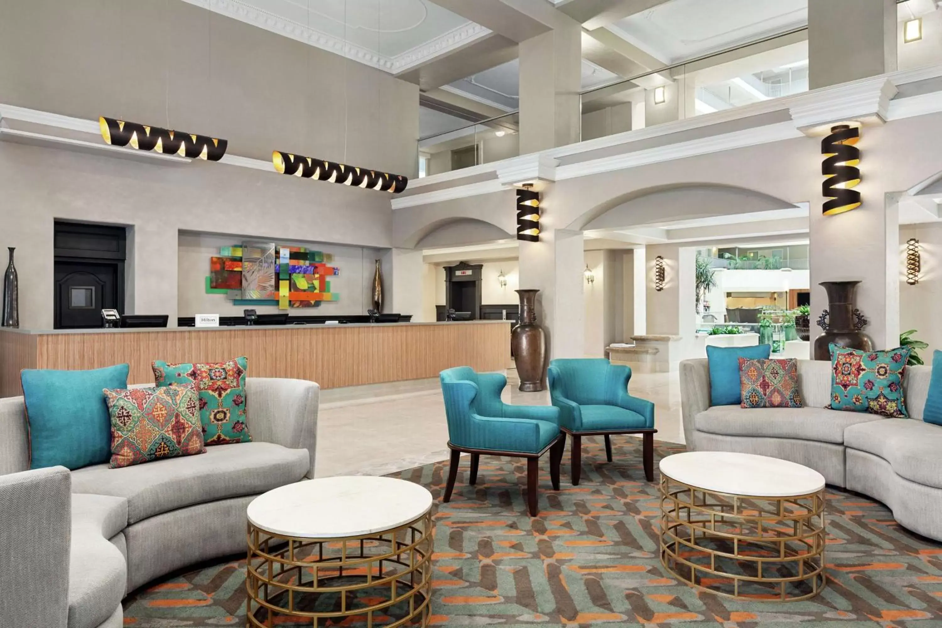 Lobby or reception in Embassy Suites by Hilton Santa Ana Orange County Airport Lobby or reception in Embassy Suites by Hilton Santa Ana Orange County Airport