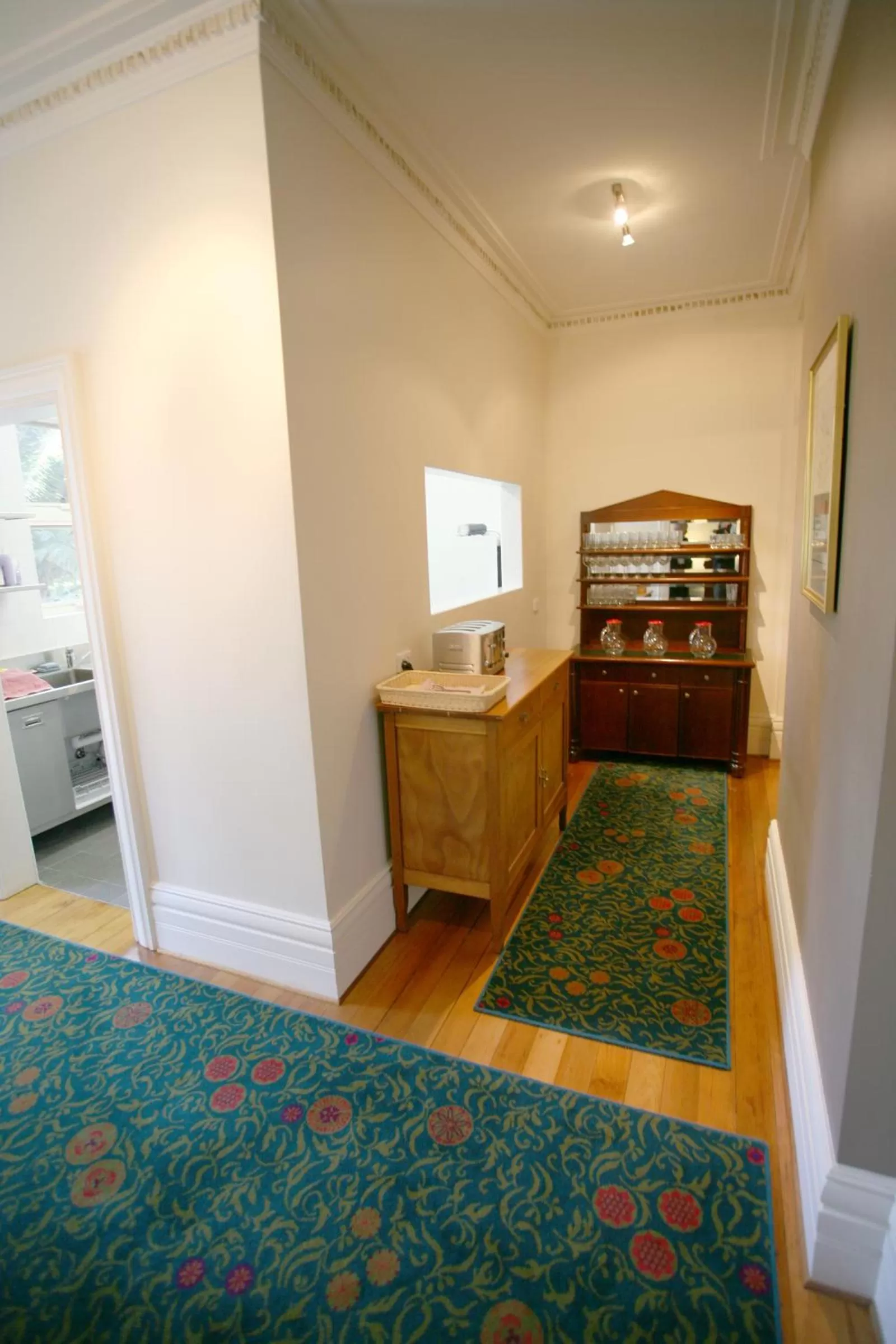 Communal kitchen in Darcy's Hotel