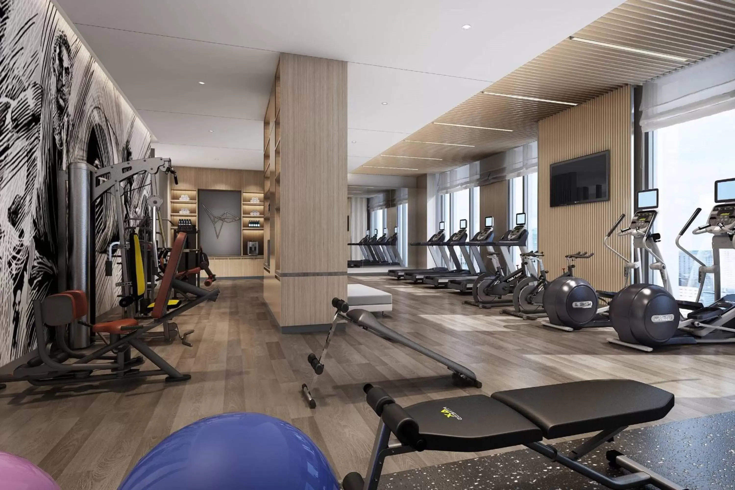 Fitness centre/facilities, Fitness Center/Facilities in Wenzhou Airport Marriott Hotel