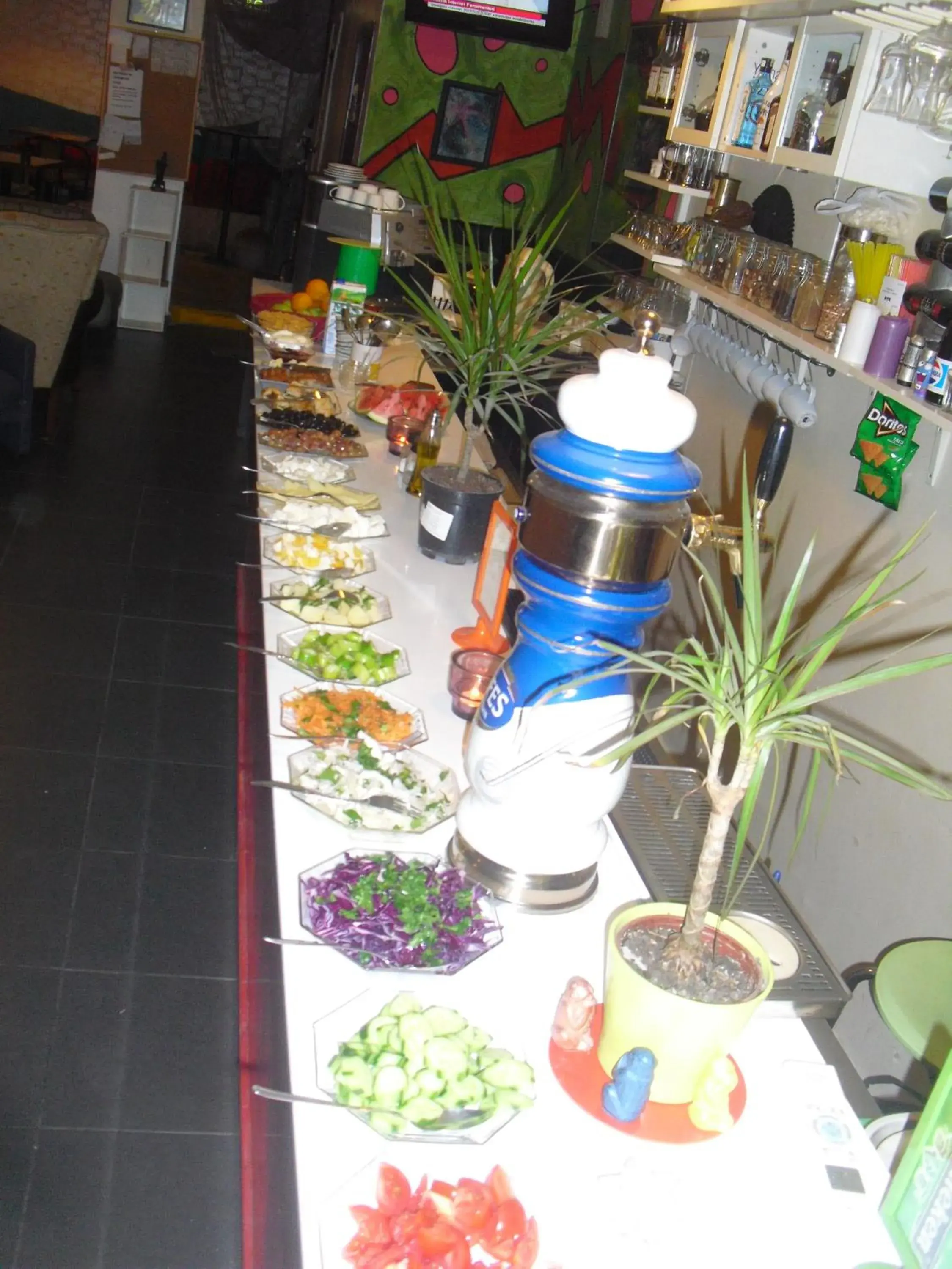 Buffet breakfast in Chillout Lya Hostel & Bar