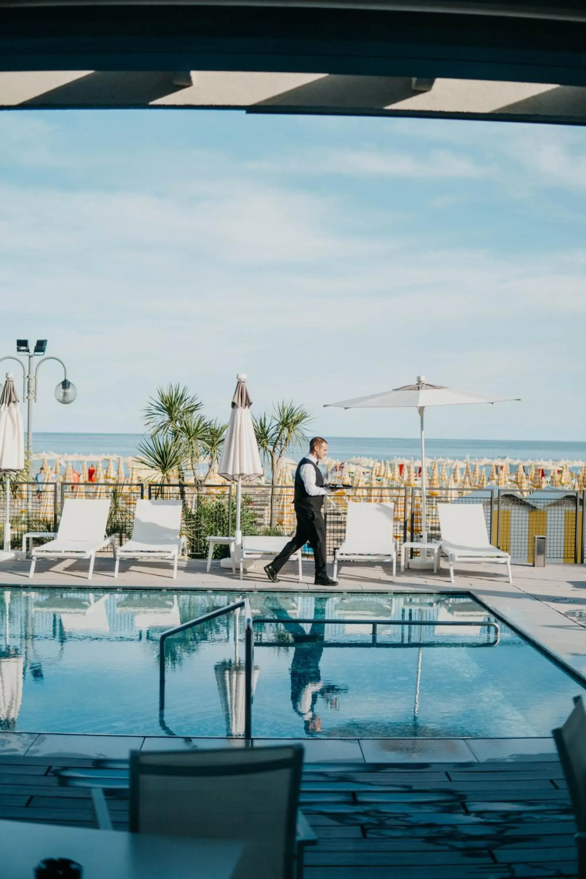 Beach, Swimming Pool in Hotel Adlon