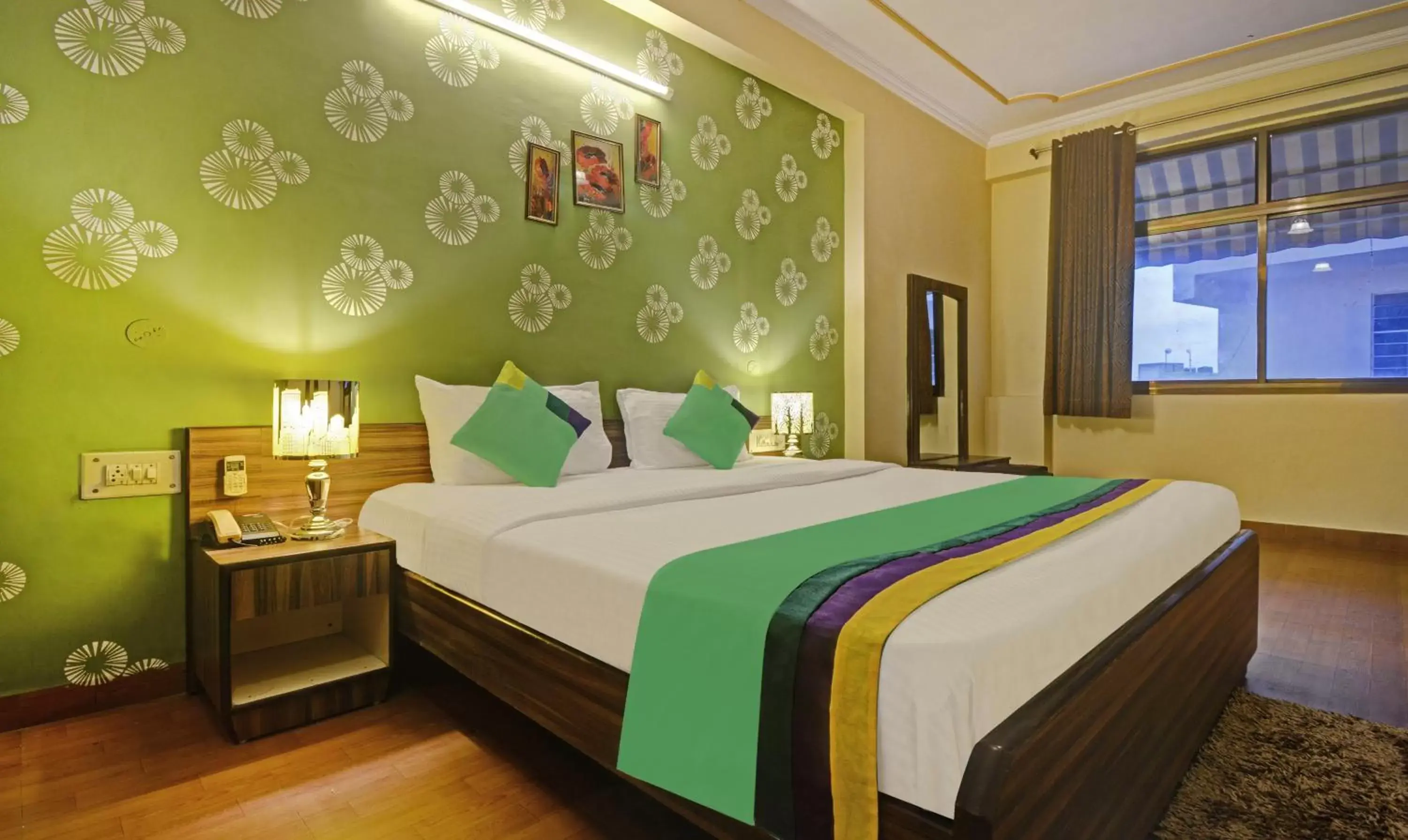 Bedroom, Bed in Treebo New Rockwell Vivek Vihar Bedroom, Bed in Treebo New Rockwell Vivek Vihar