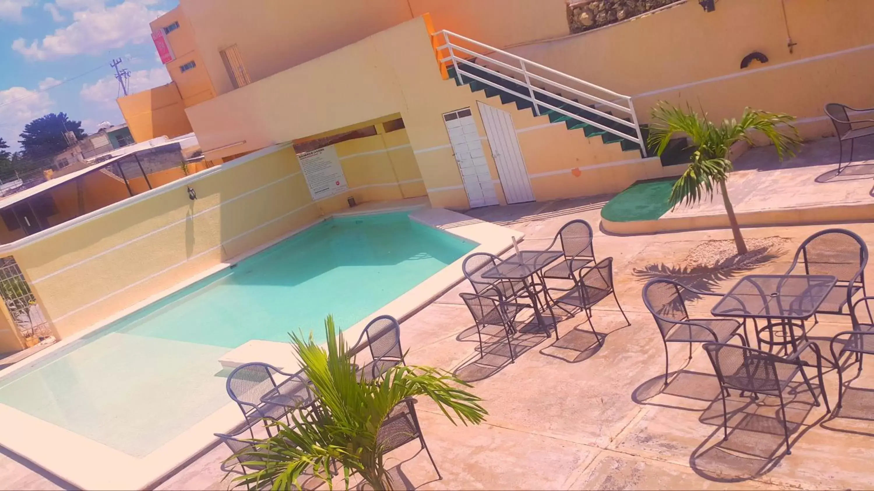 Patio, Swimming Pool in Hotel El Marques