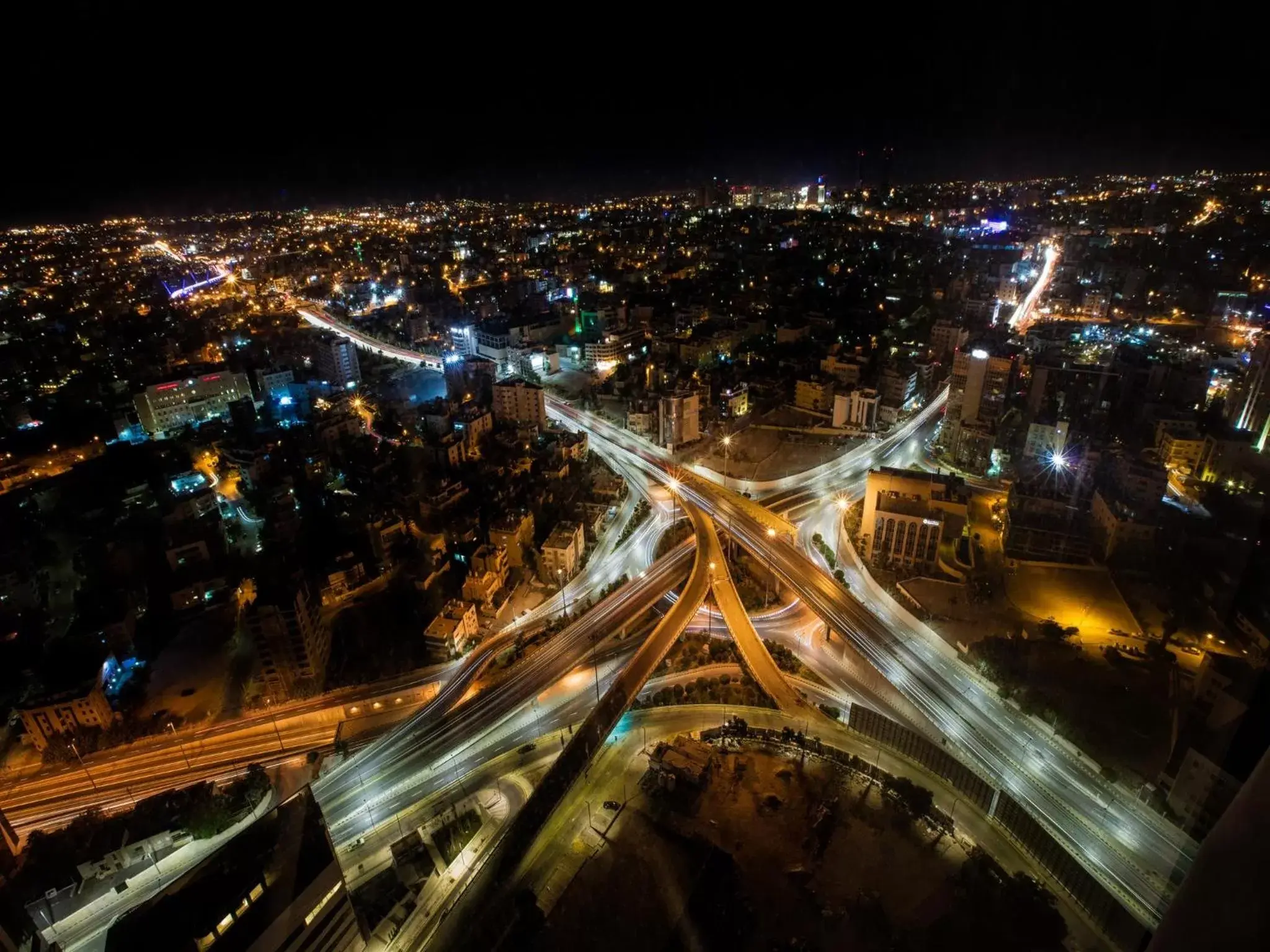 City view, Bird's-eye View in Amman Rotana