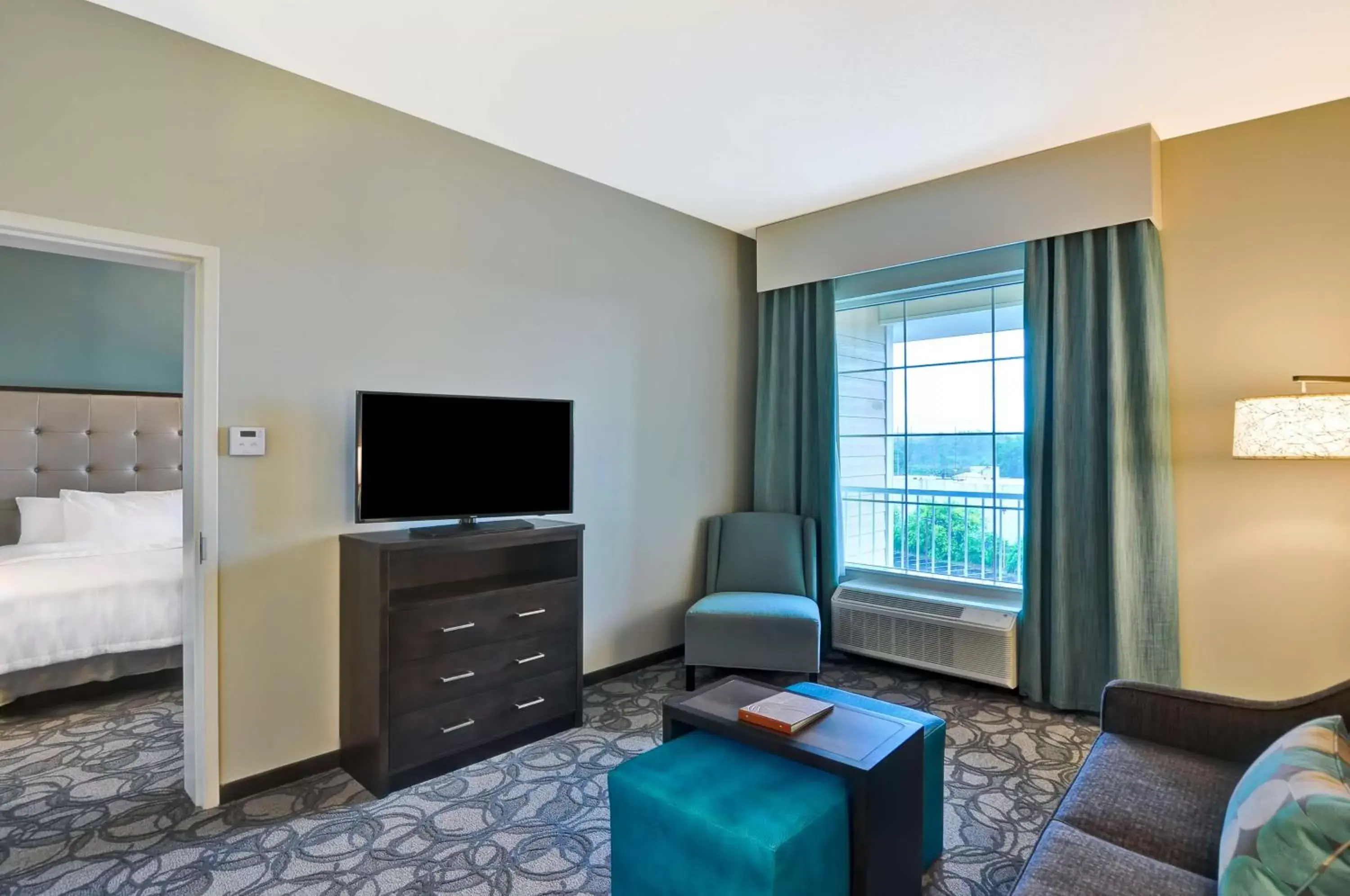 Living room, TV/Entertainment Center in Homewood Suites By Hilton Schenectady