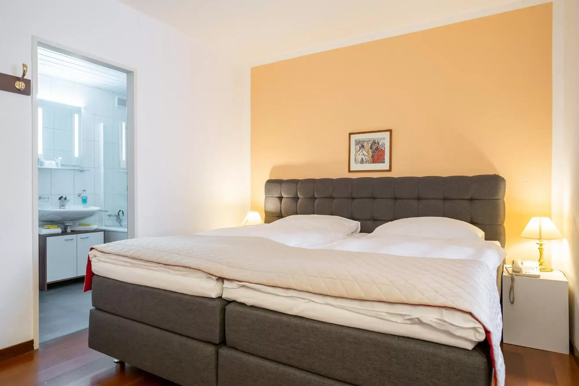 Bathroom, Bed in Hotel Europe