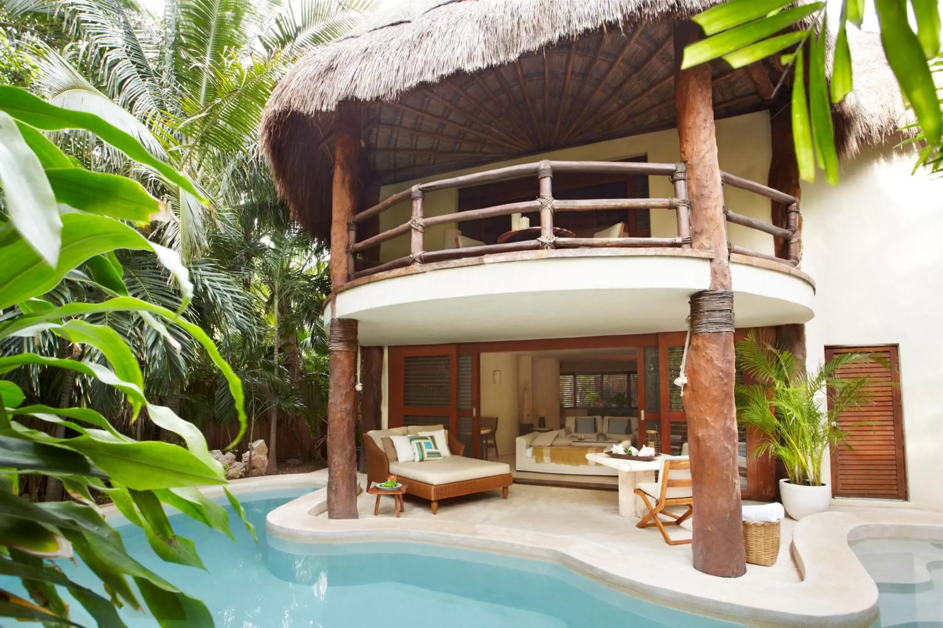 Balcony/Terrace, Swimming Pool in Viceroy Riviera Maya, a Luxury Villa Resort