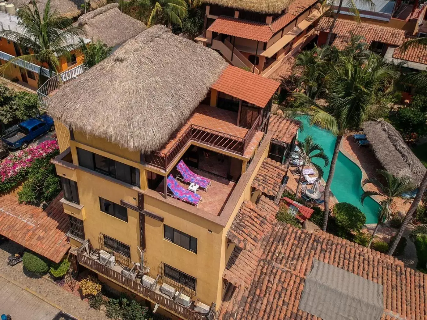 Balcony/Terrace, Bird's-eye View in Hotel Casamar Suites