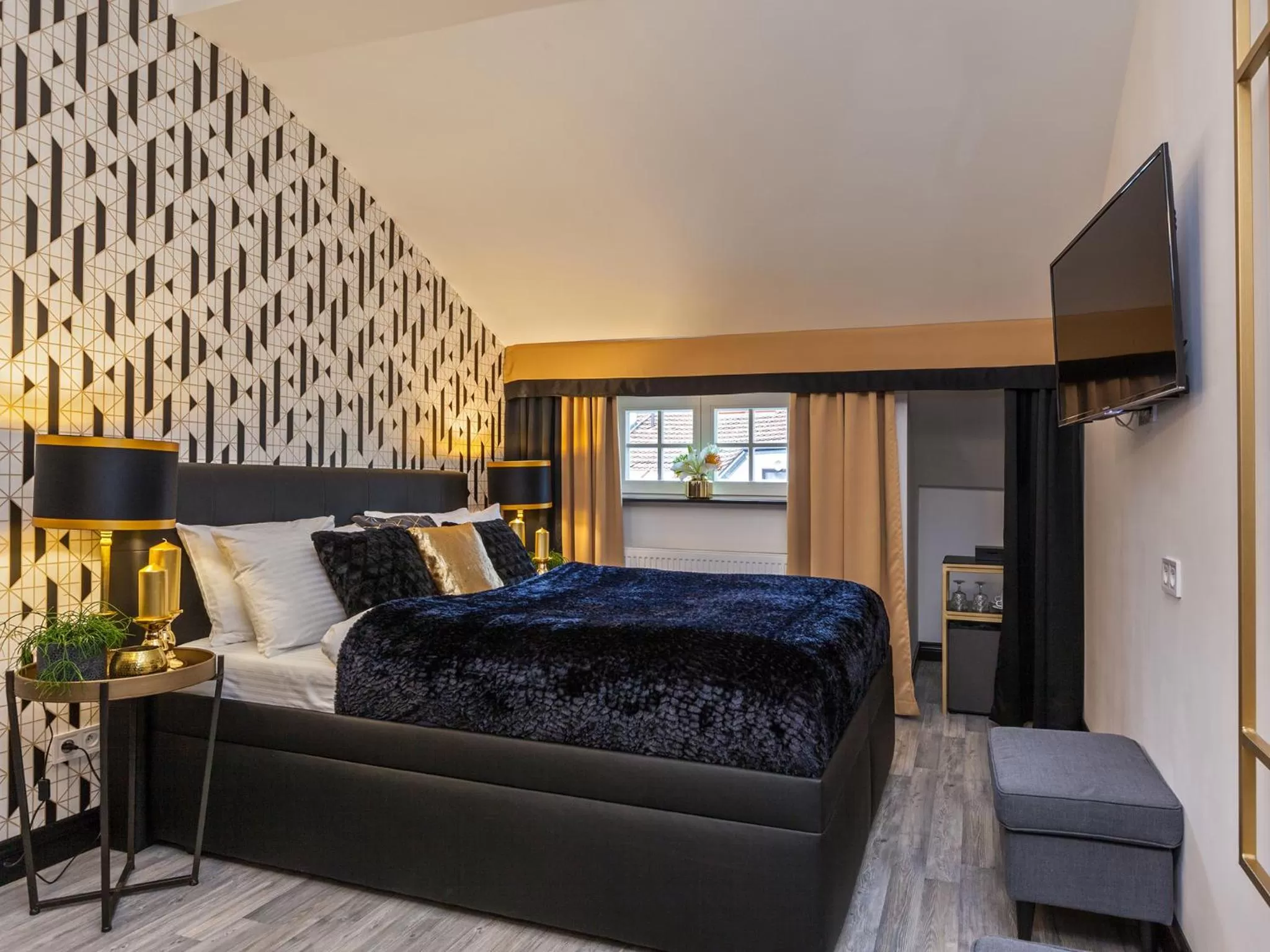 Bedroom, Bed in Golden Prague Rooms