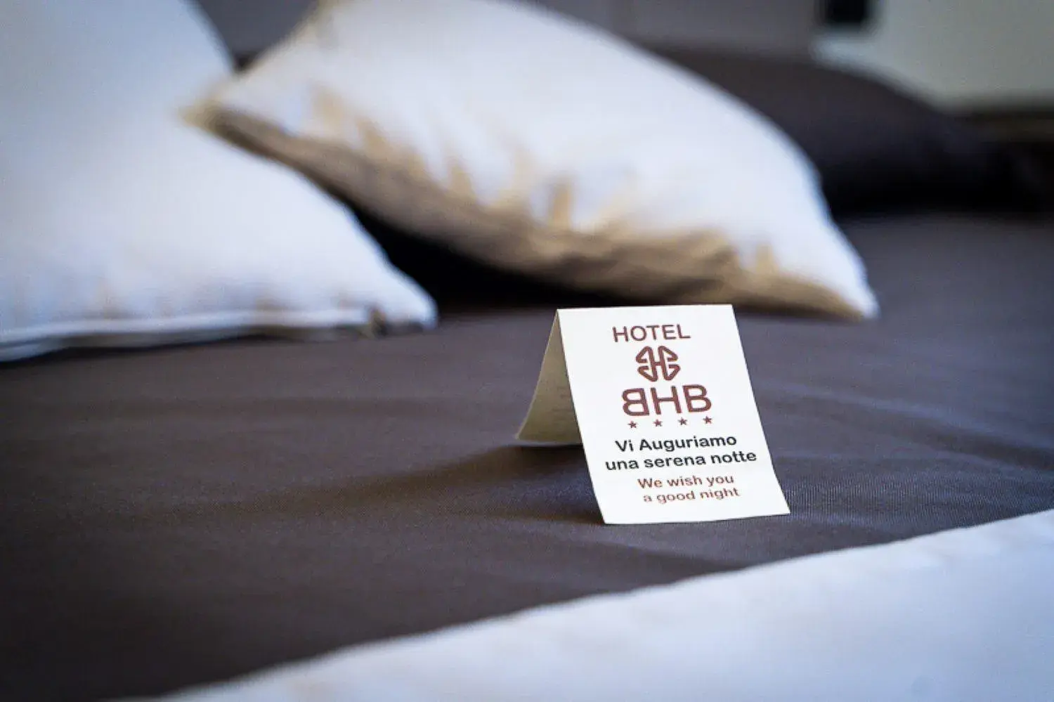 Text overlay, Bed in BHB Hotel
