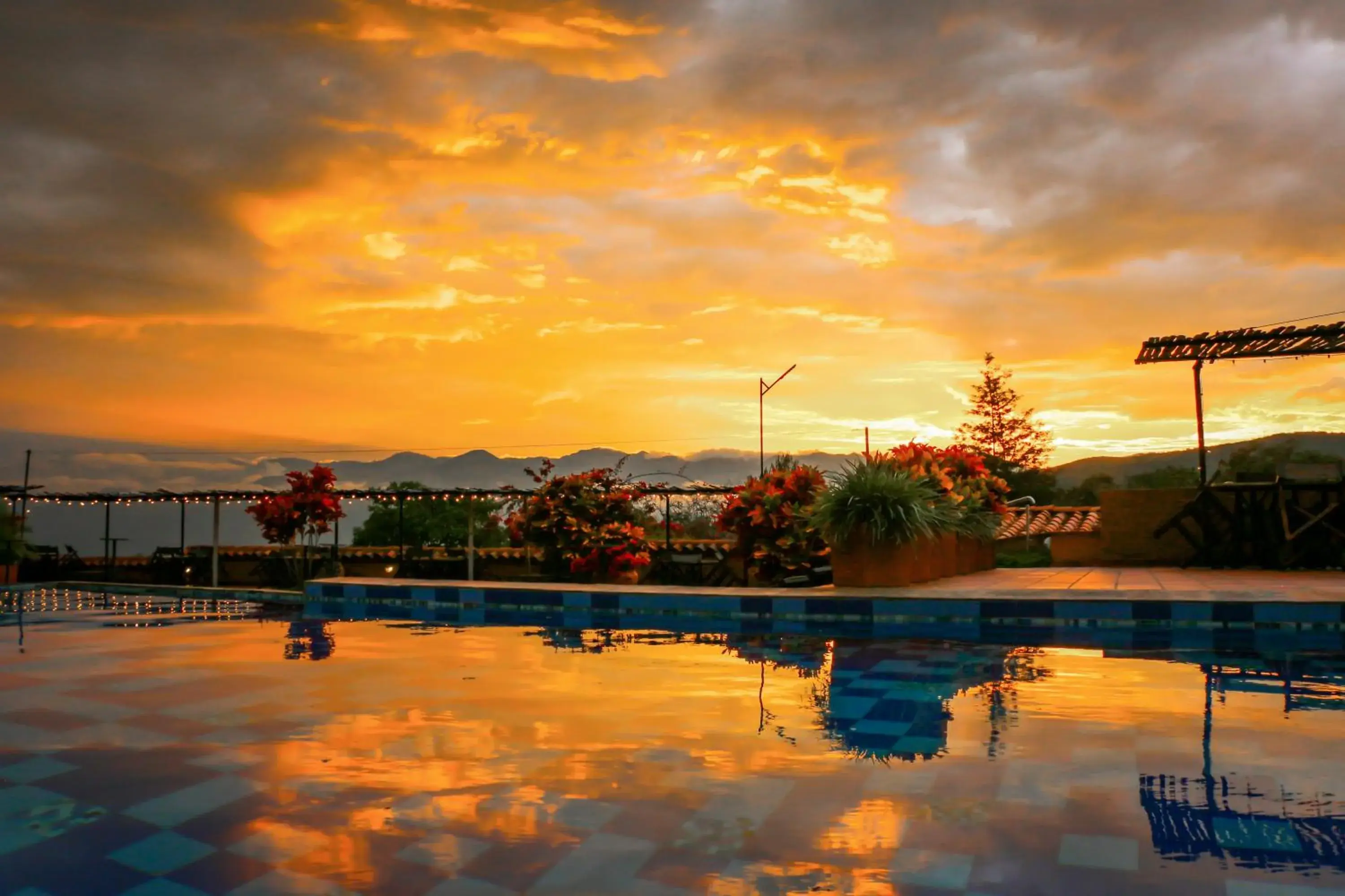 Night, Swimming Pool in Hotel Terra Barichara