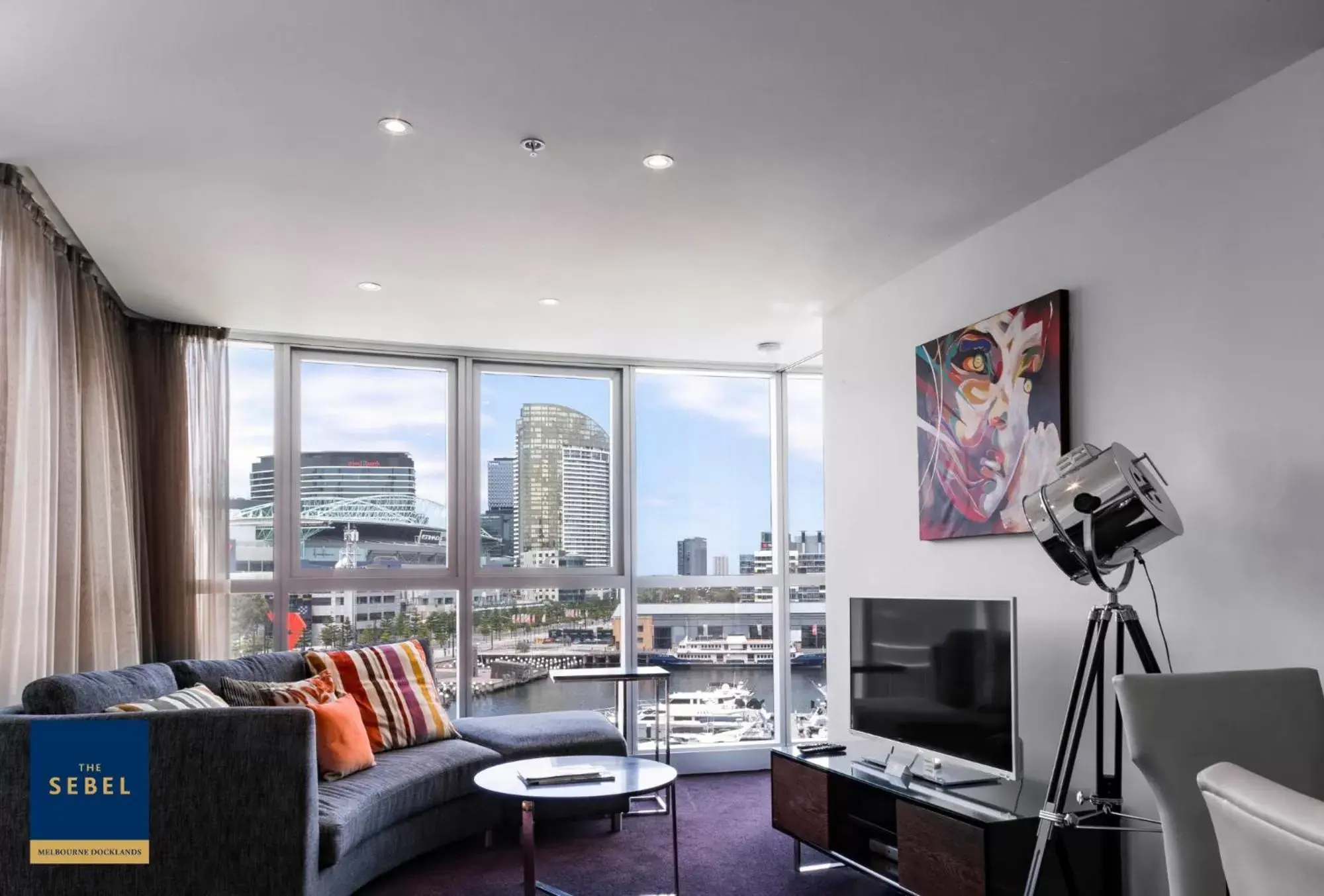 Living room in The Sebel Melbourne Docklands Hotel