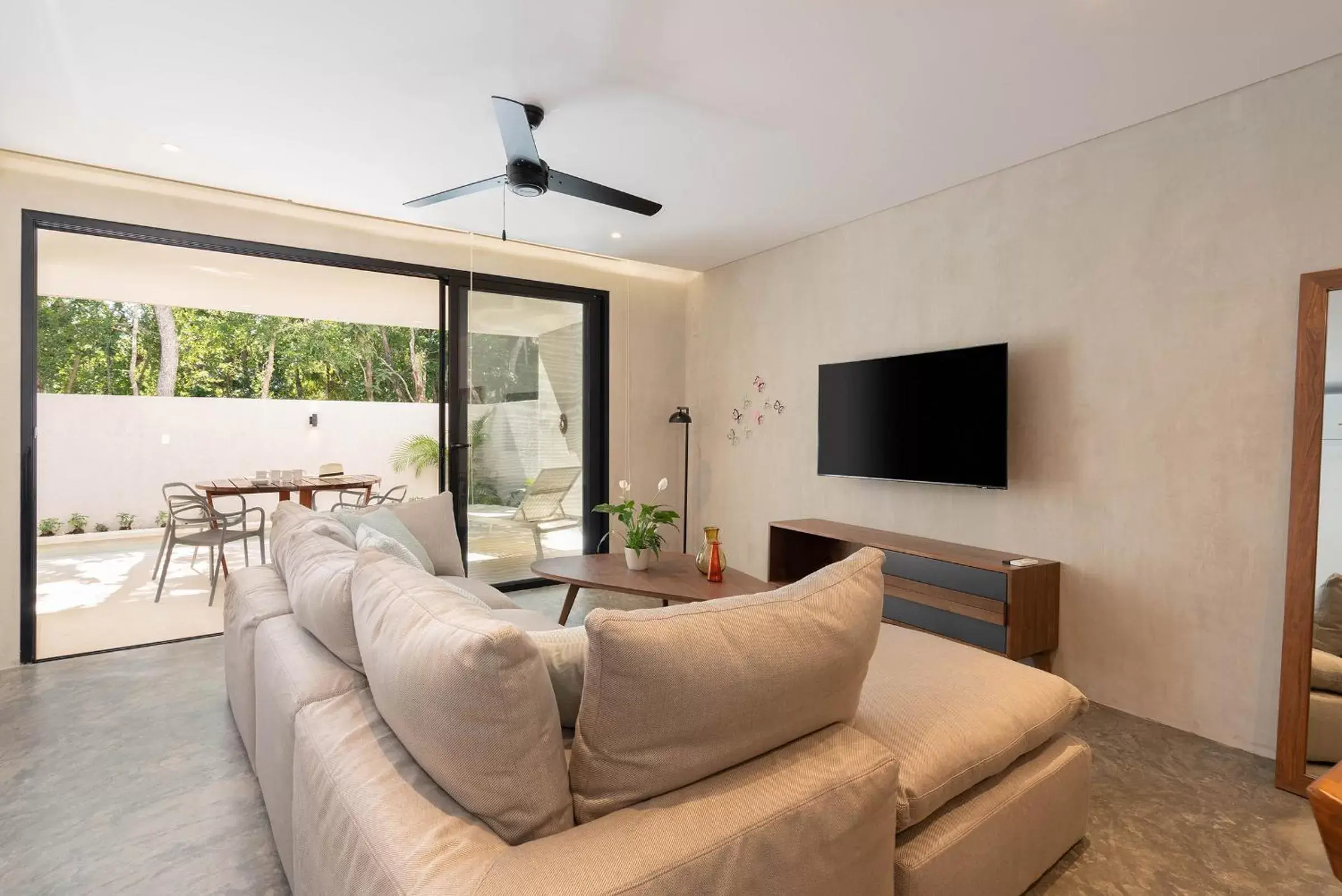 TV and multimedia, Seating Area in Suites at TreeTops Tulum