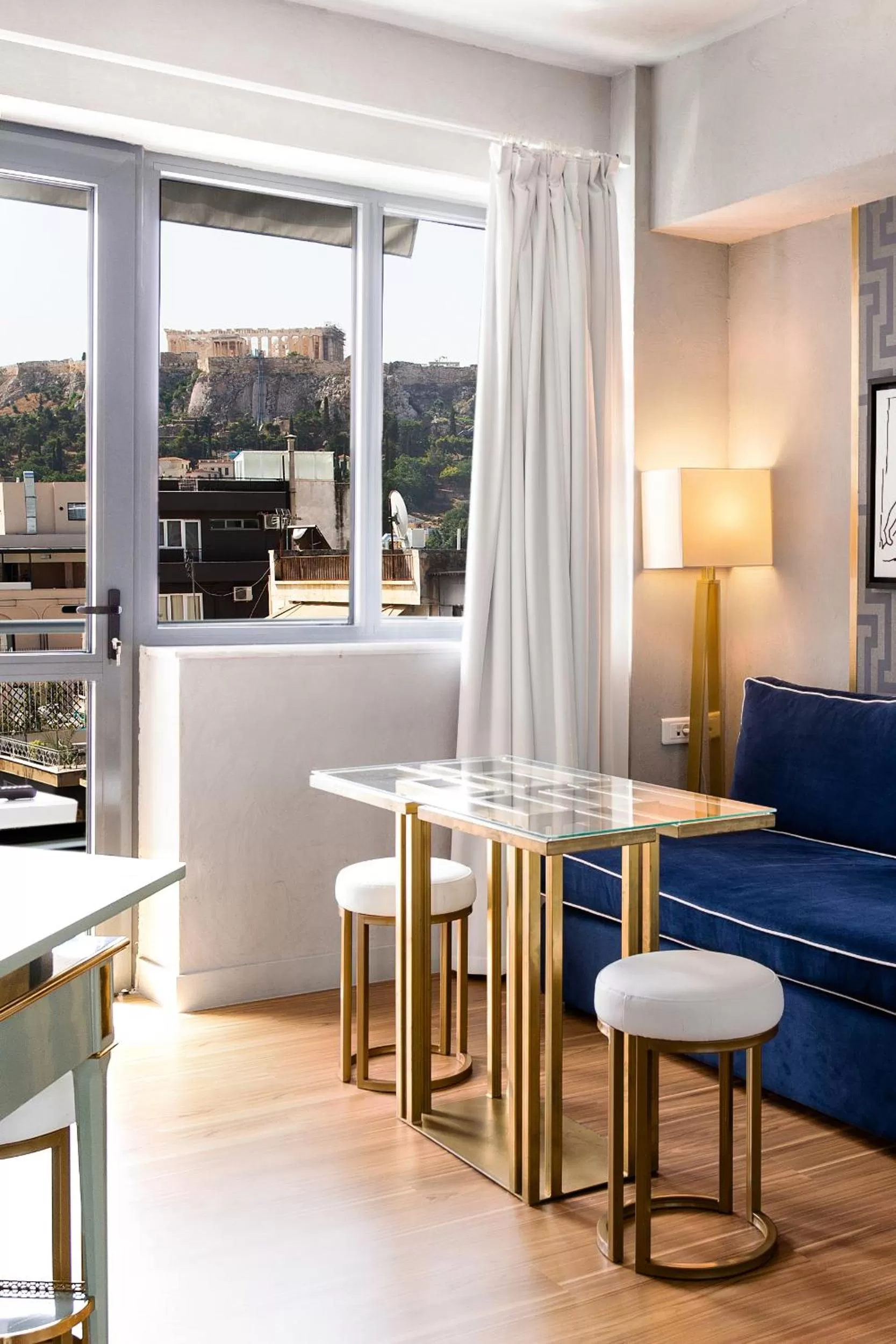 Living room in Downtown Athens Lofts - The Acropolis Observatory