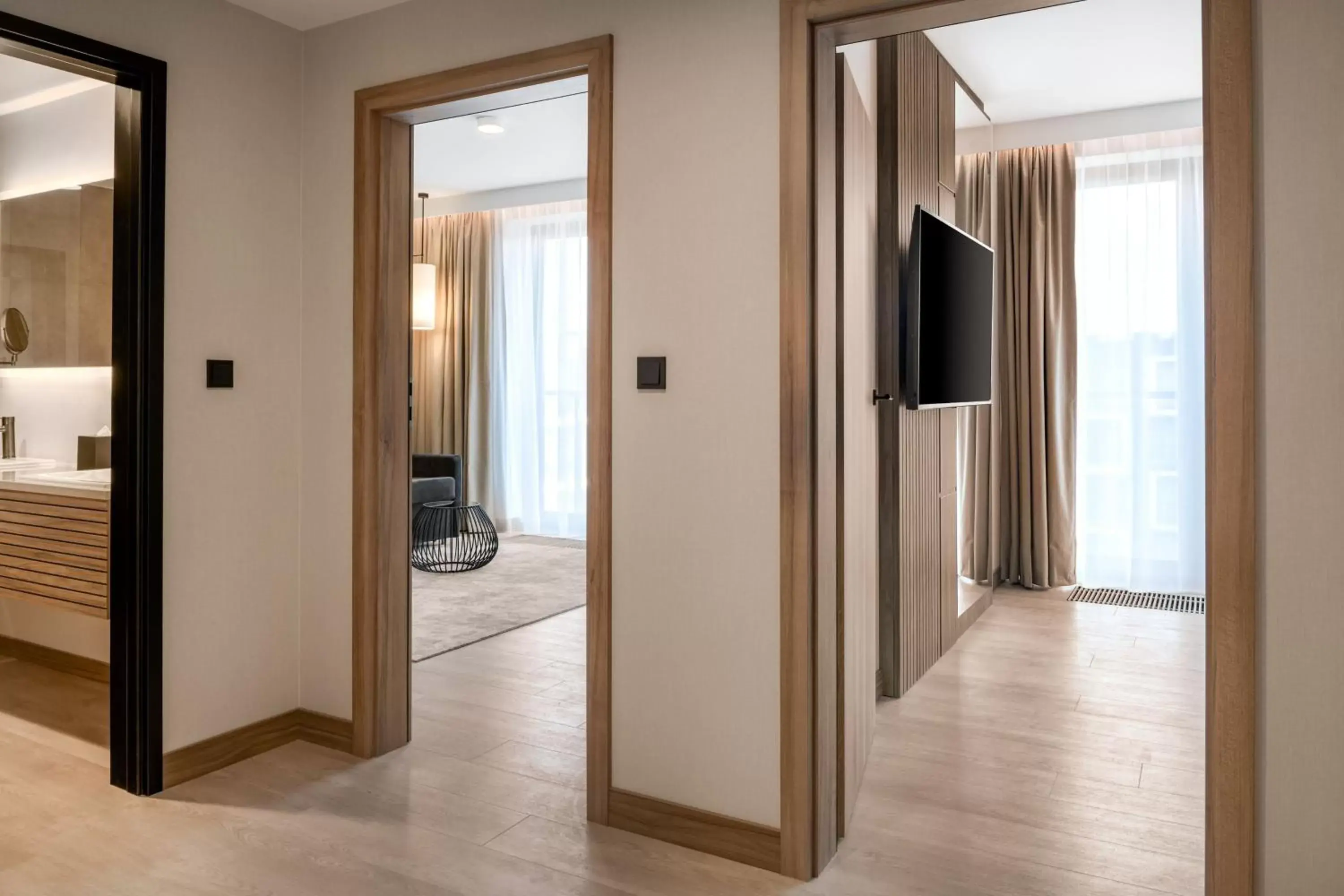 Bedroom, TV/Entertainment Center in AC Hotel by Marriott Krakow