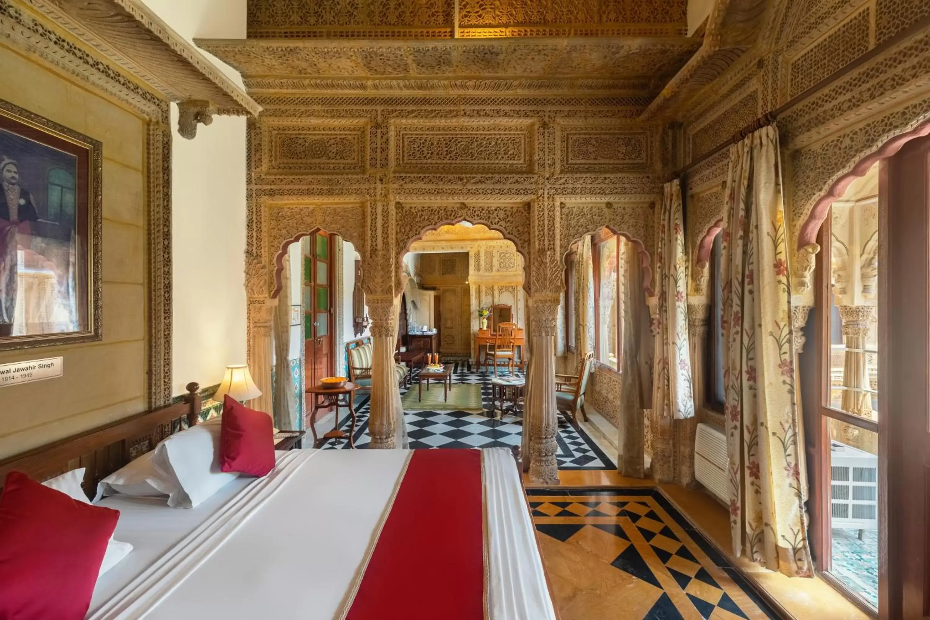 Bedroom, Bed in WelcomHeritage Mandir Palace Bedroom, Bed in WelcomHeritage Mandir Palace