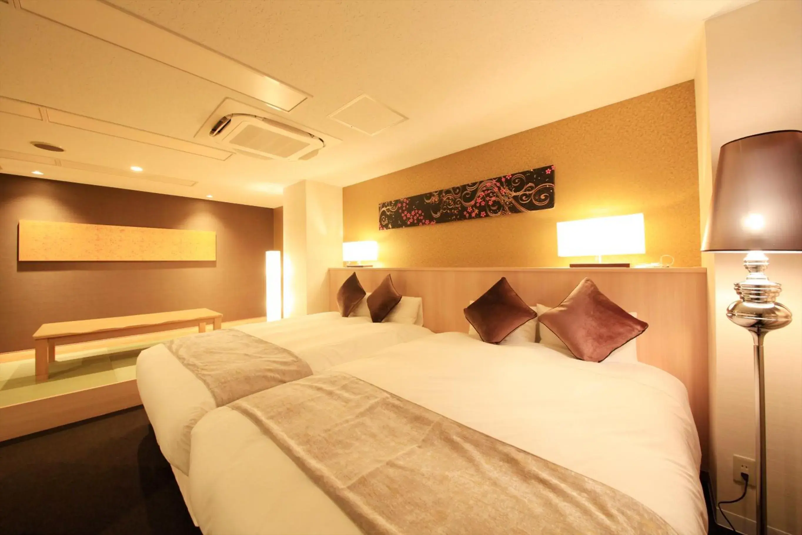 Photo of the whole room, Bed in Centurion Hotel Villa Suite Fukui Station