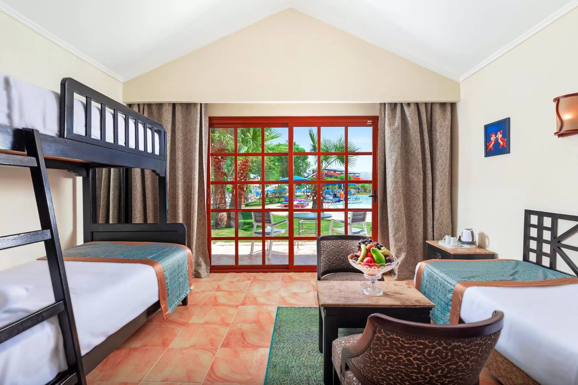 Seating area, Bed in Pickalbatros Jungle Aqua Park - Neverland Hurghada