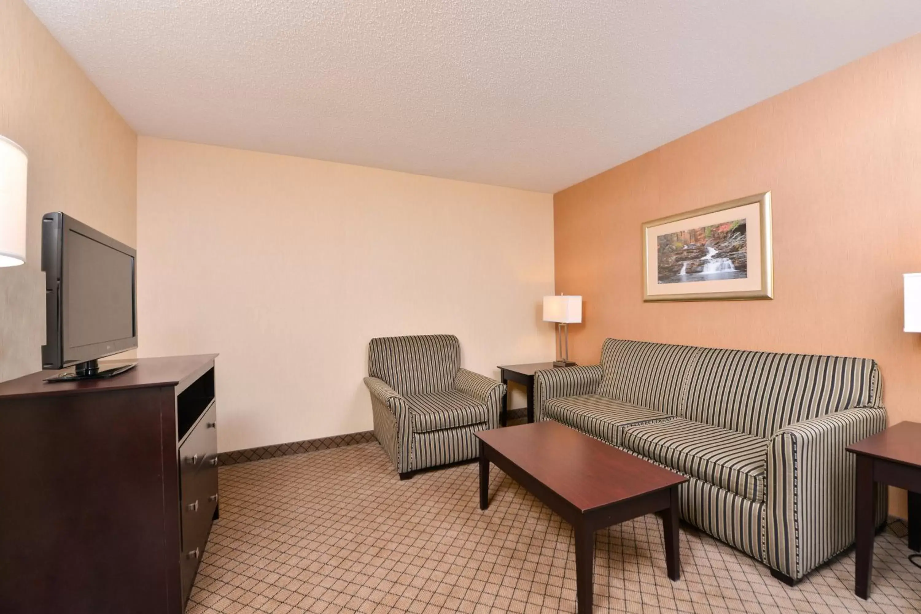 Bedroom, Seating Area in Holiday Inn Express Lewisburg - New Columbia, an IHG Hotel