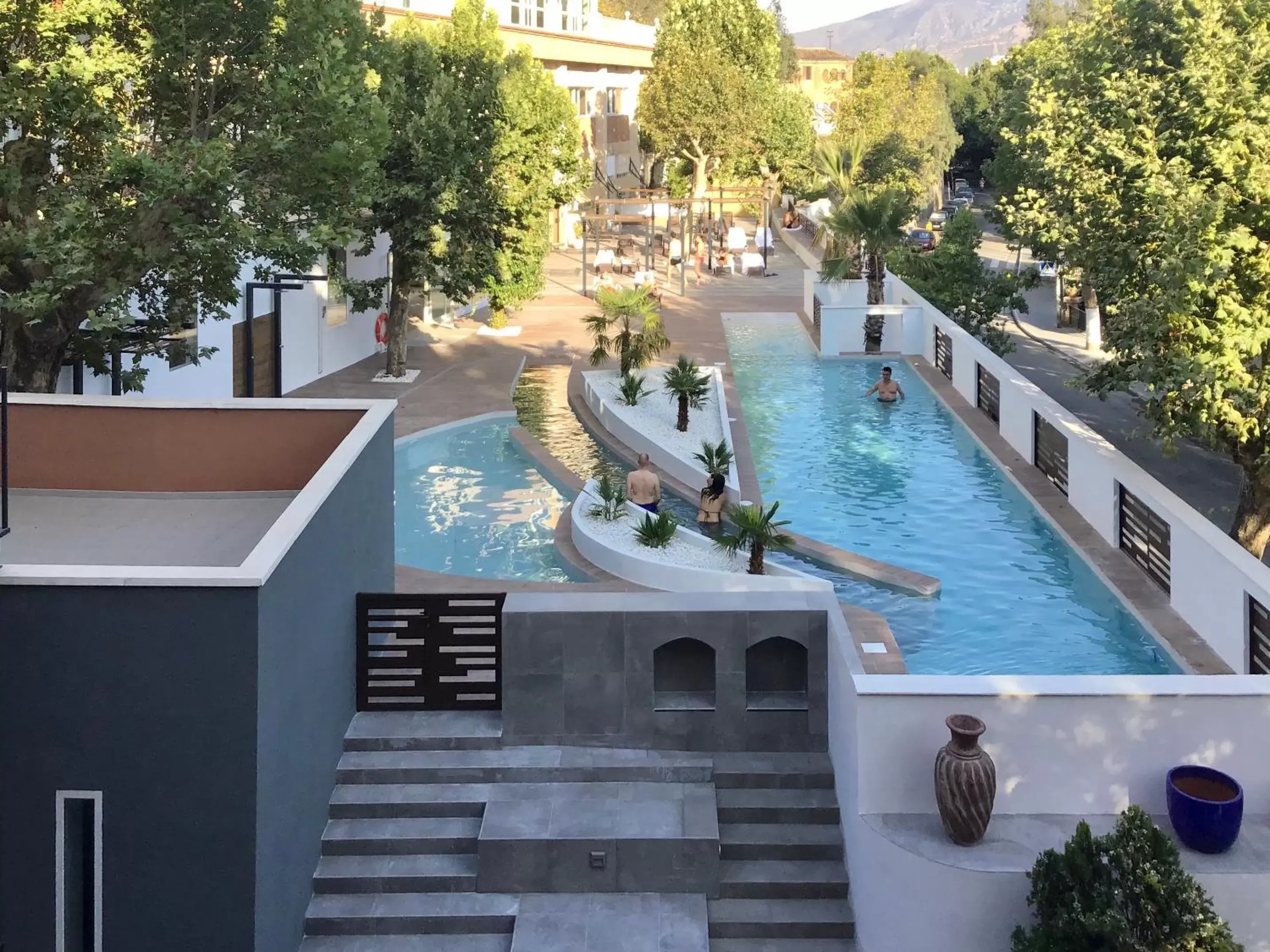 Patio, Pool View in Hotel Balneario de Lanjarón