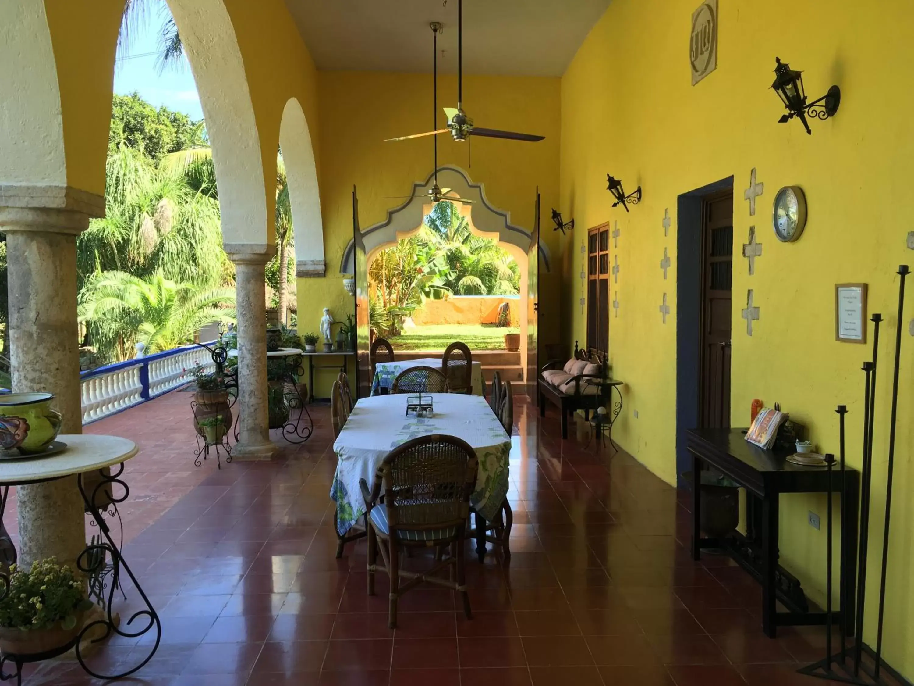 Balcony/Terrace, Restaurant/Places to Eat in Hacienda San Pedro Nohpat