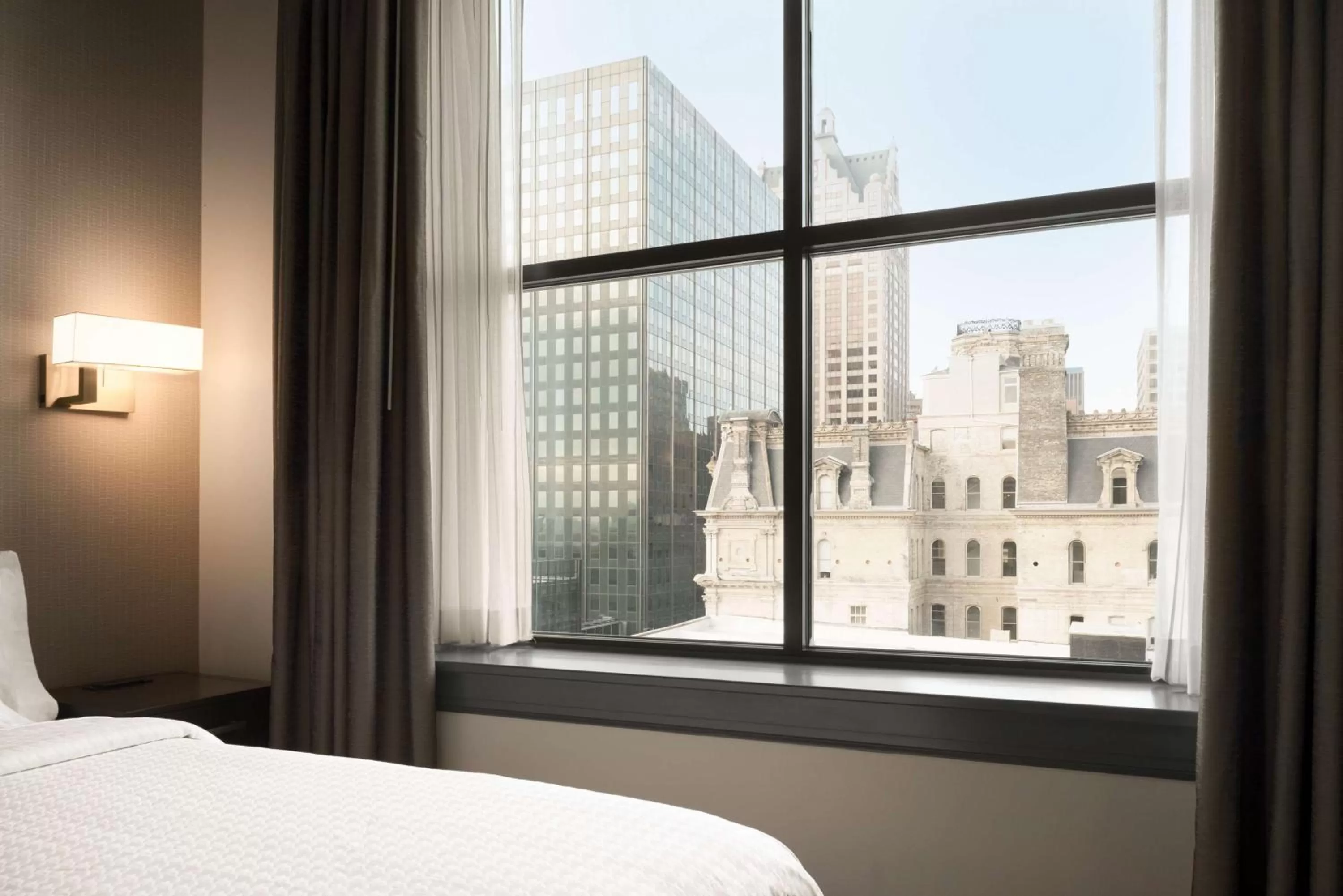 View (from property/room), Bed in Homewood Suites By Hilton Milwaukee Downtown