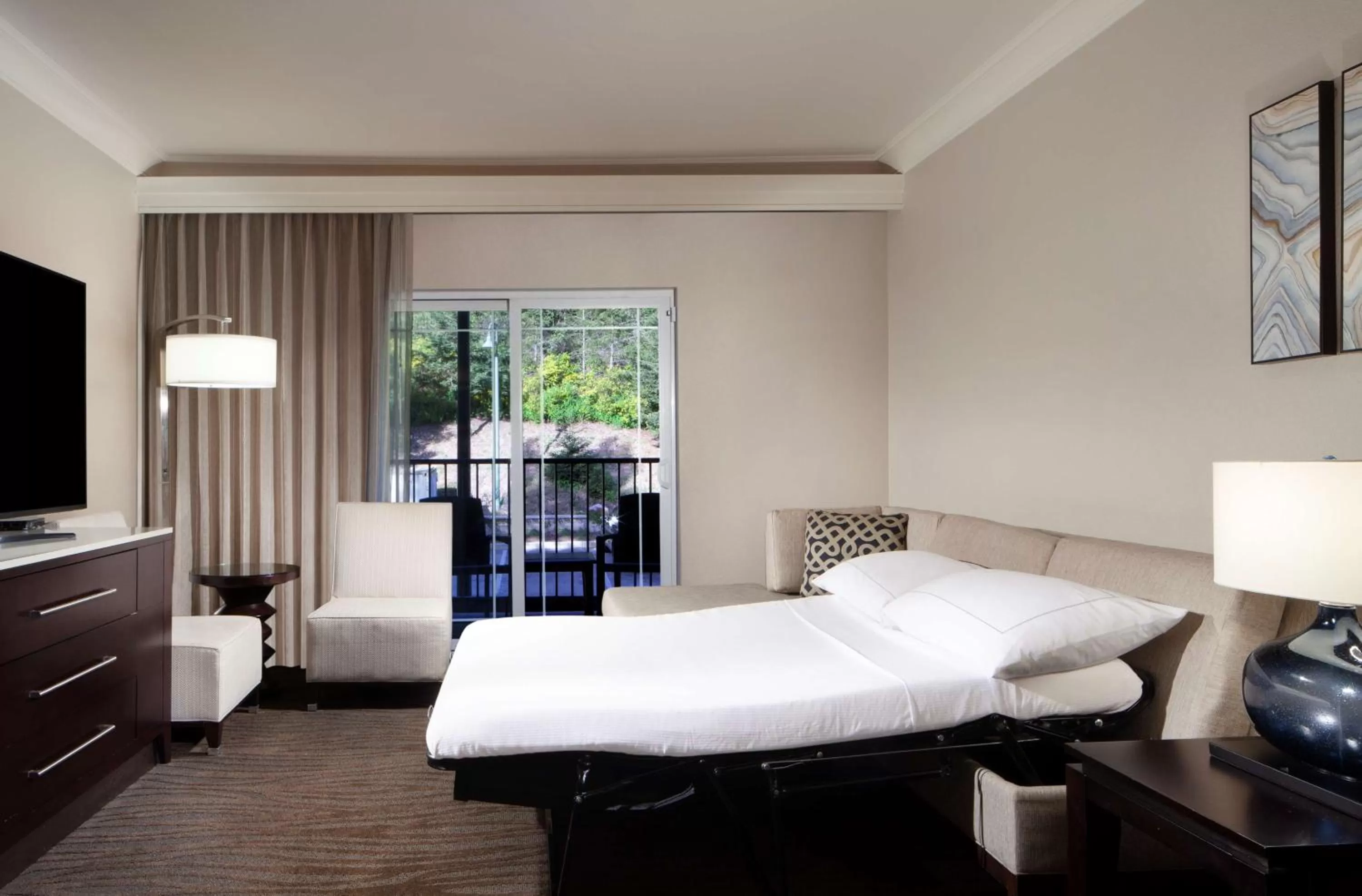 Living room, Bed in Hilton Santa Cruz Scotts Valley