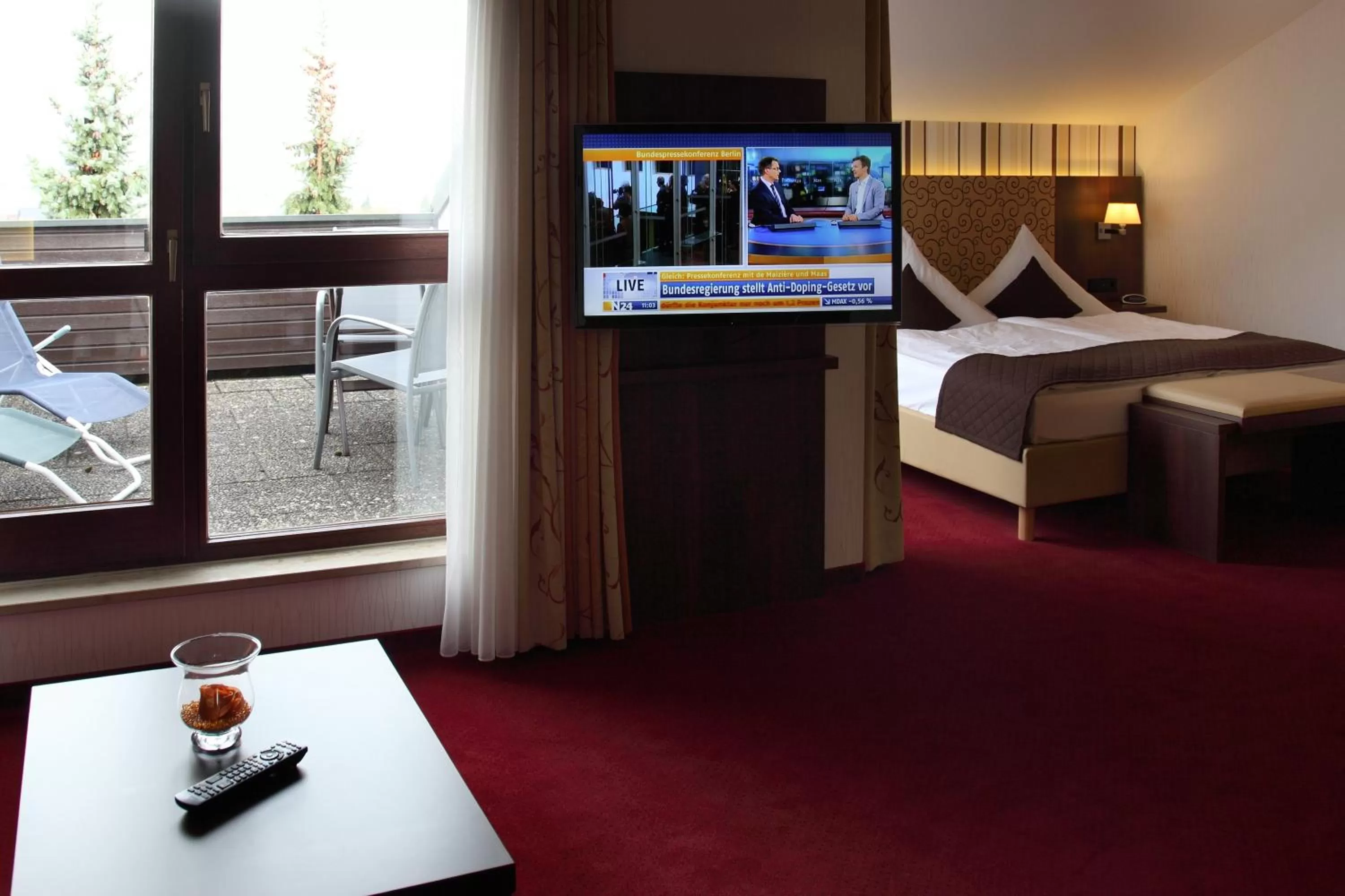 Balcony/Terrace, Bed in Lobinger-Parkhotel