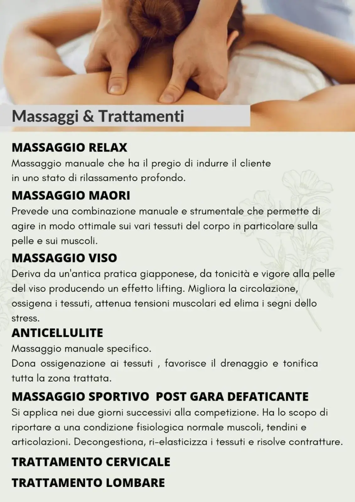 Massage in Hotel Fioralba