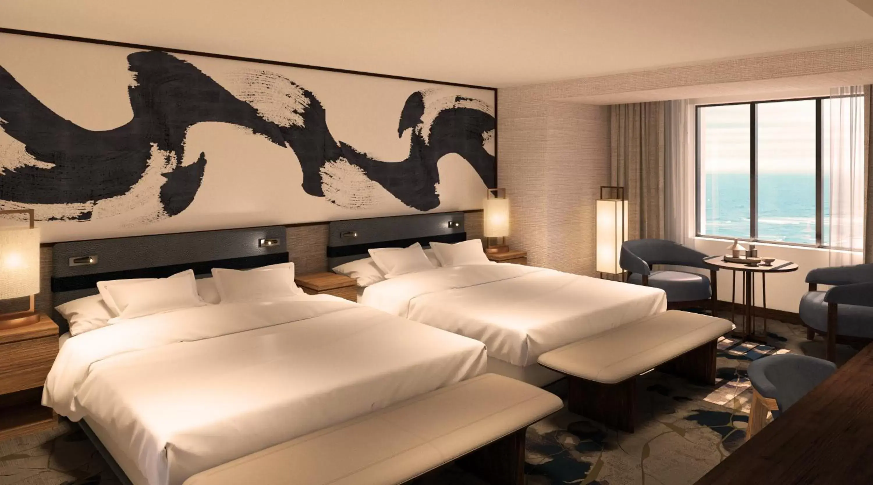 Bedroom, Bed in Caesars Atlantic City Hotel & Casino