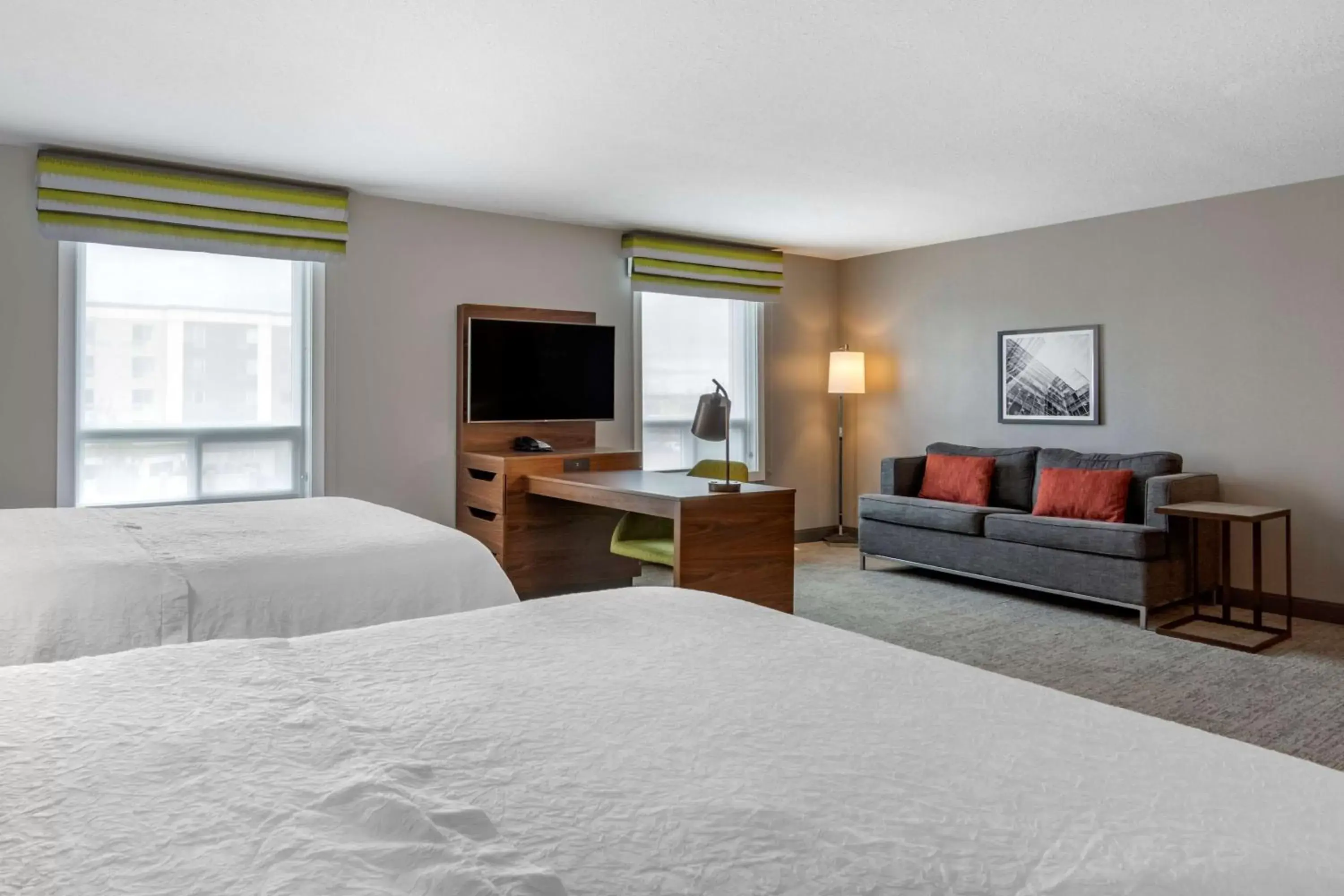 Bed, TV/Entertainment Center in Hampton Inn & Suites Edmonton/West