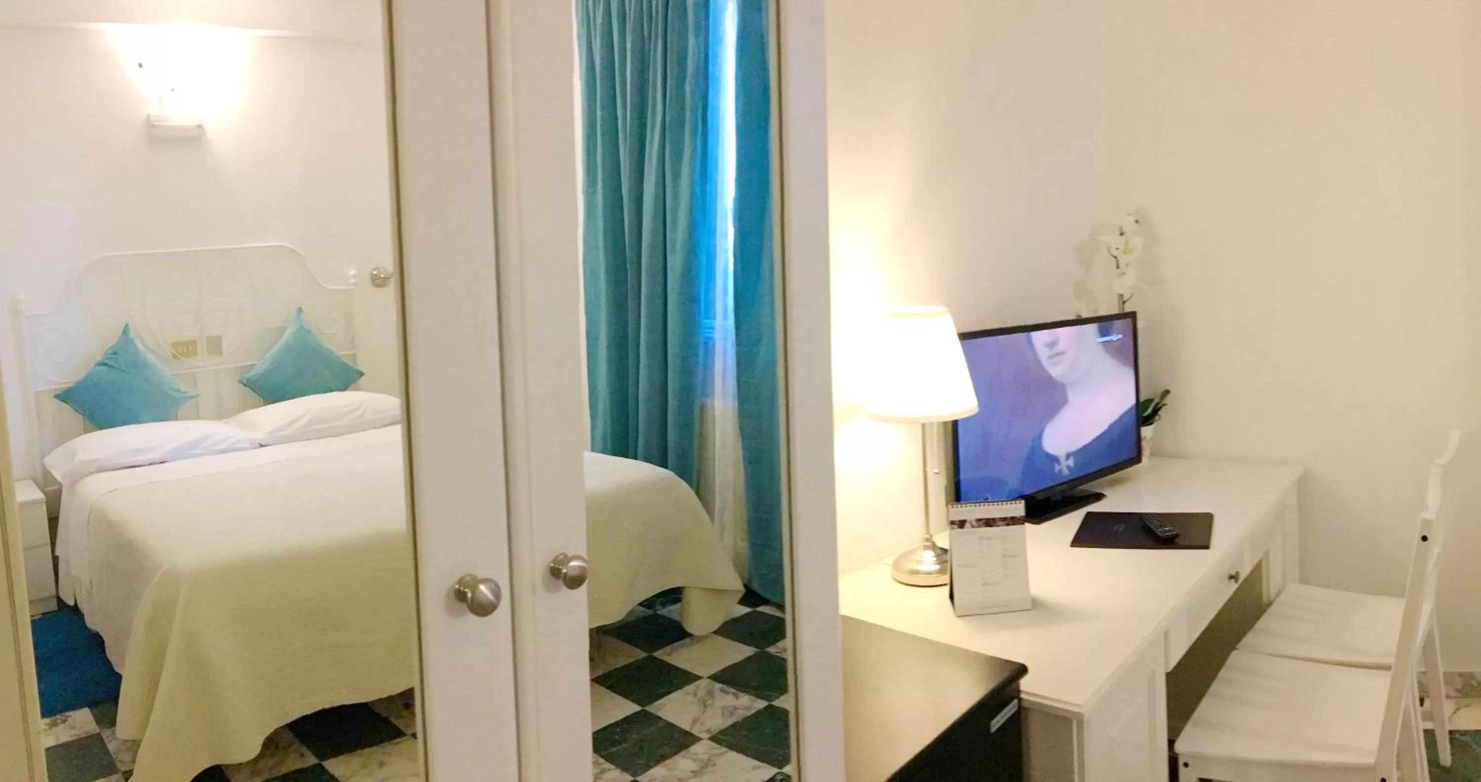 Decorative detail, Bed in Albergo Hotel Raffaello