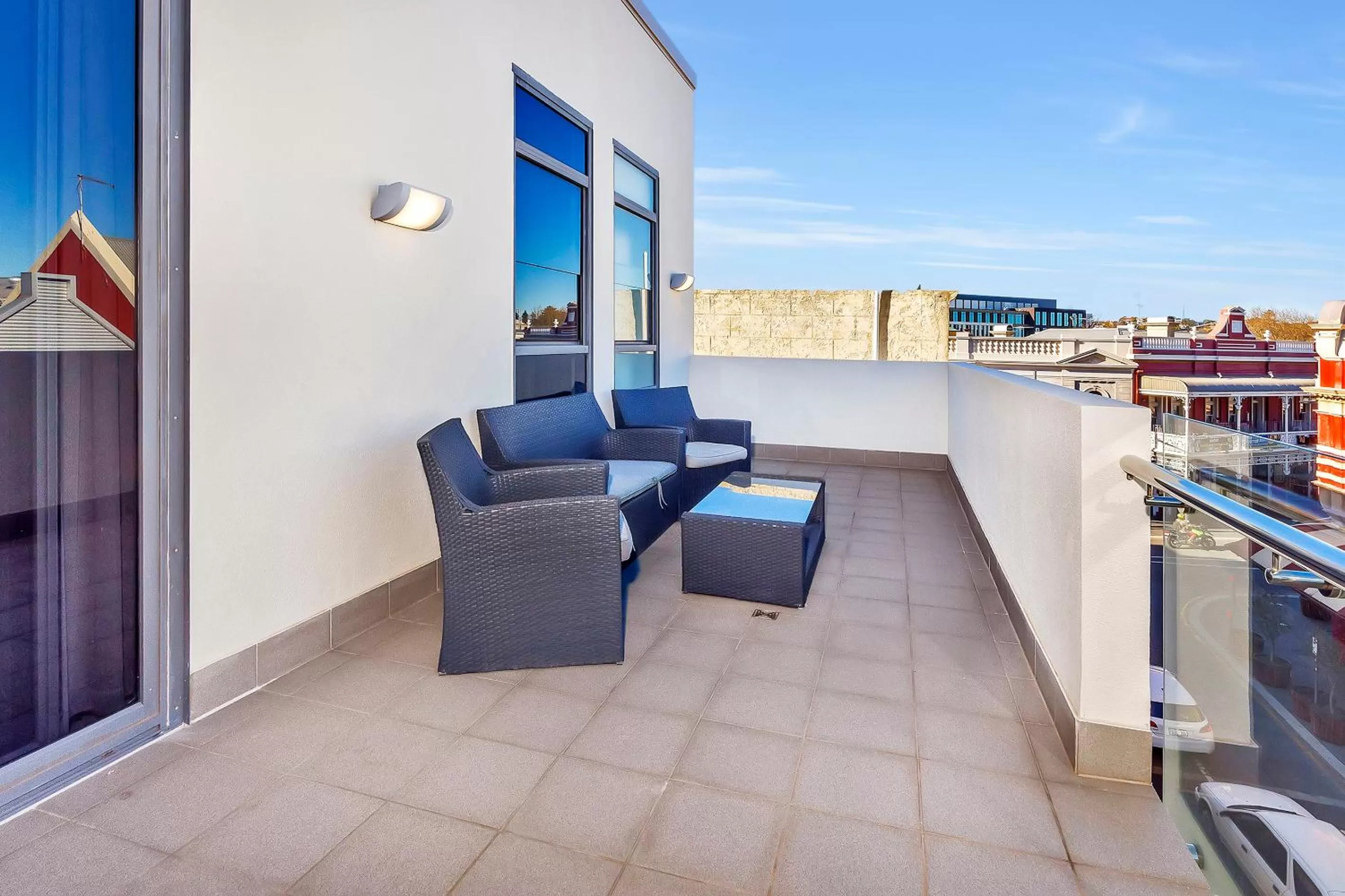 Balcony/Terrace in New Haus by Hougoumont Hotel, former Bannister 22