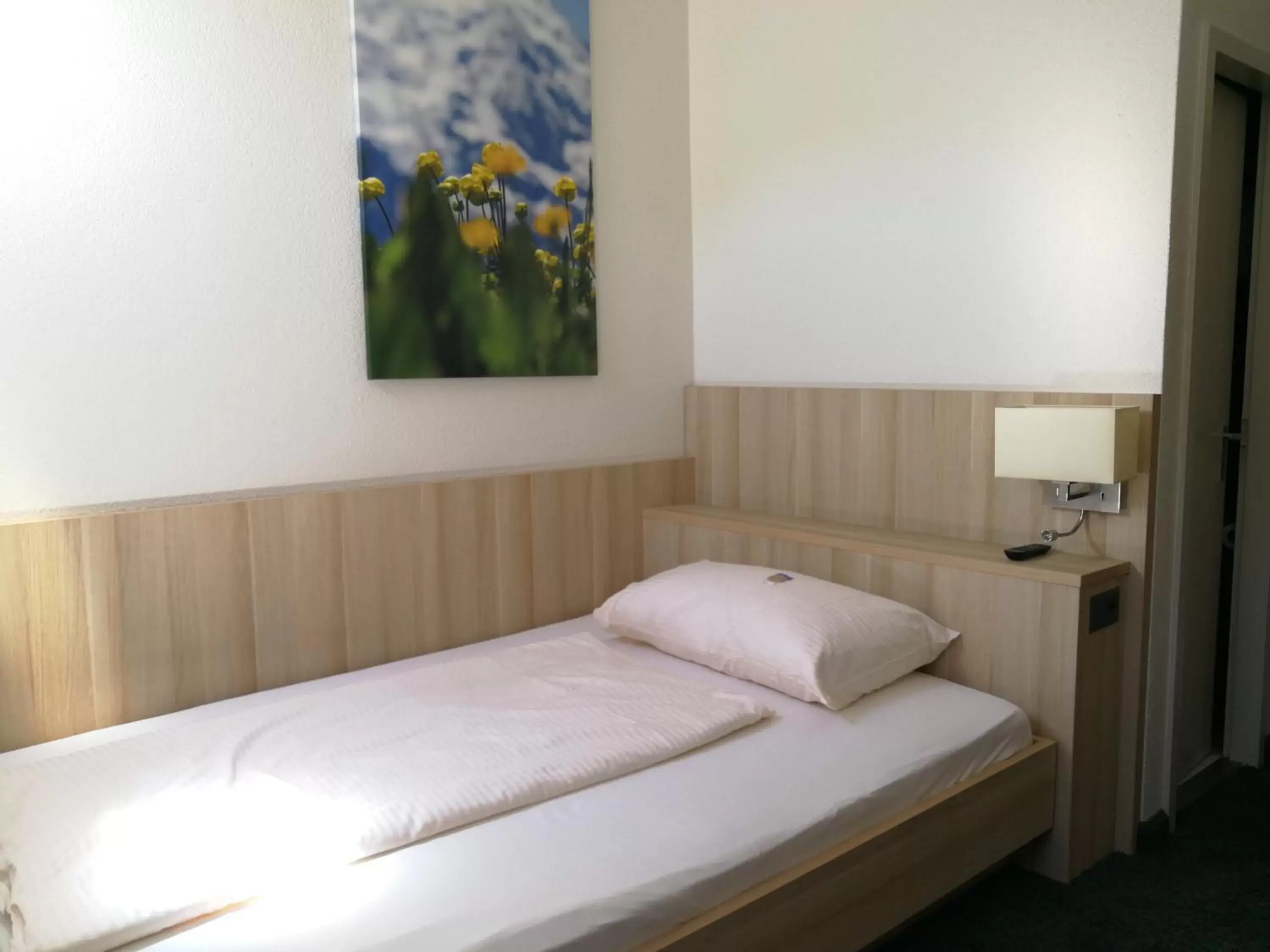 Bed in Hotel Lötschberg