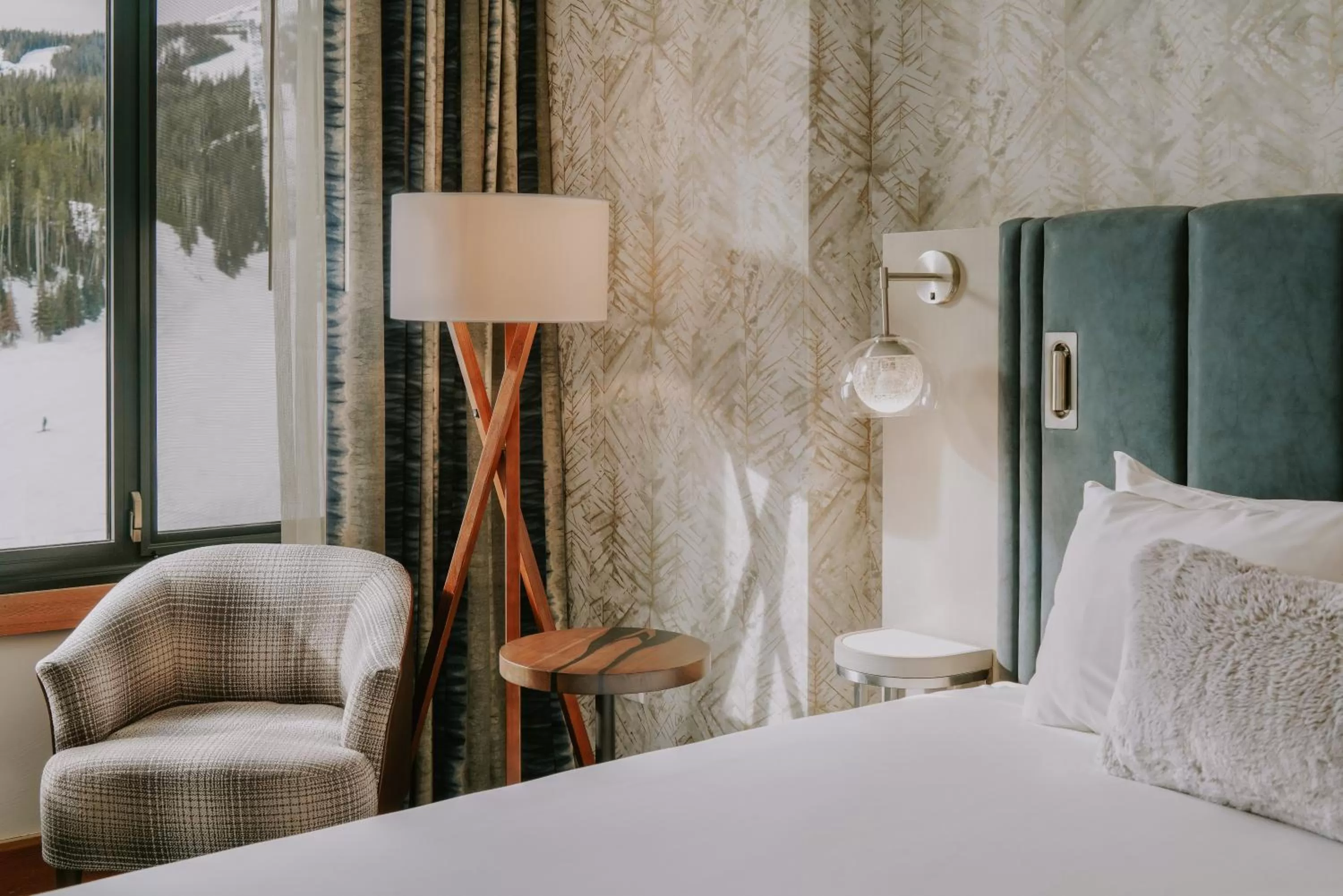 Bed in Summit Hotel at Big Sky Resort