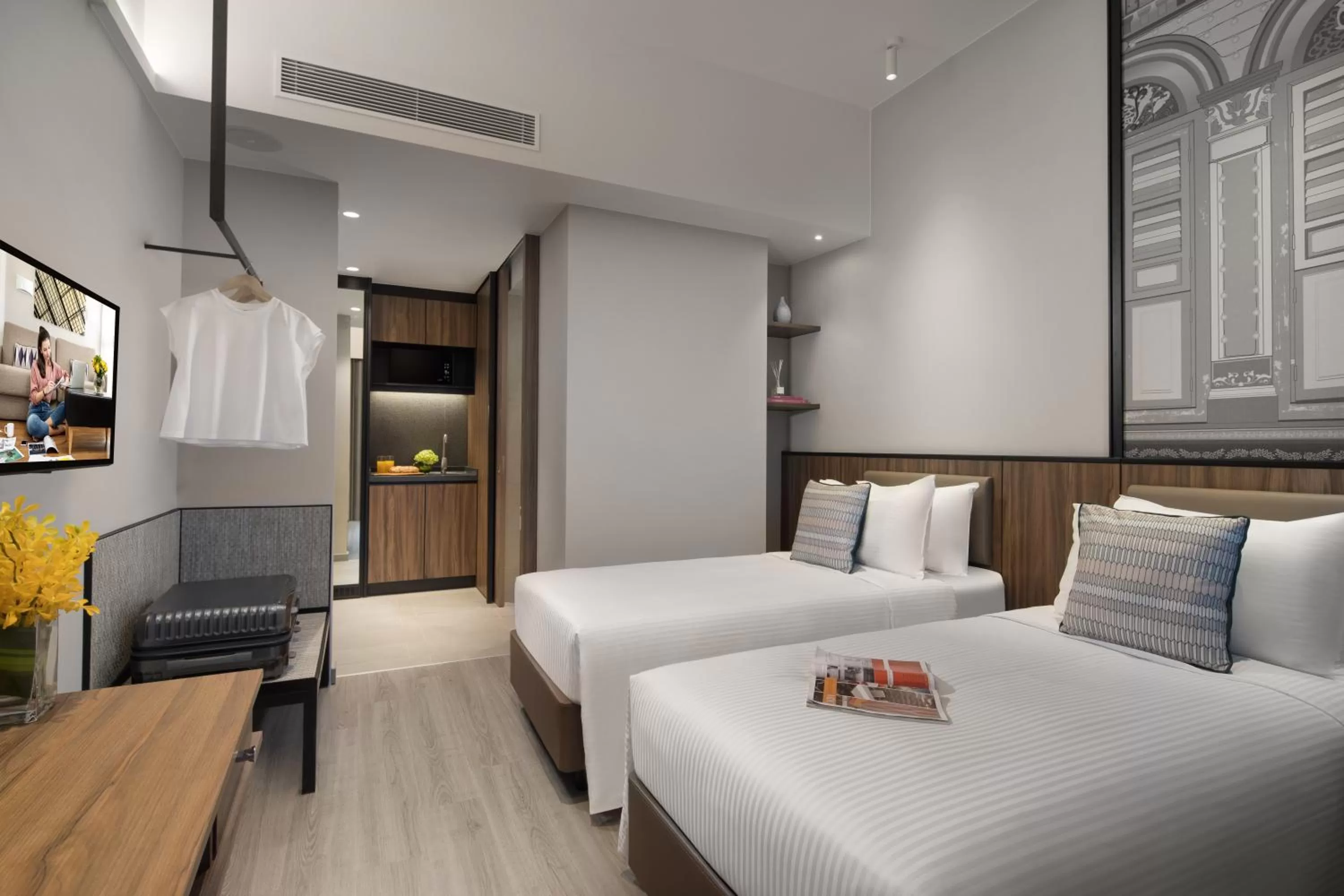Bedroom, Bed in Citadines Rochor Singapore