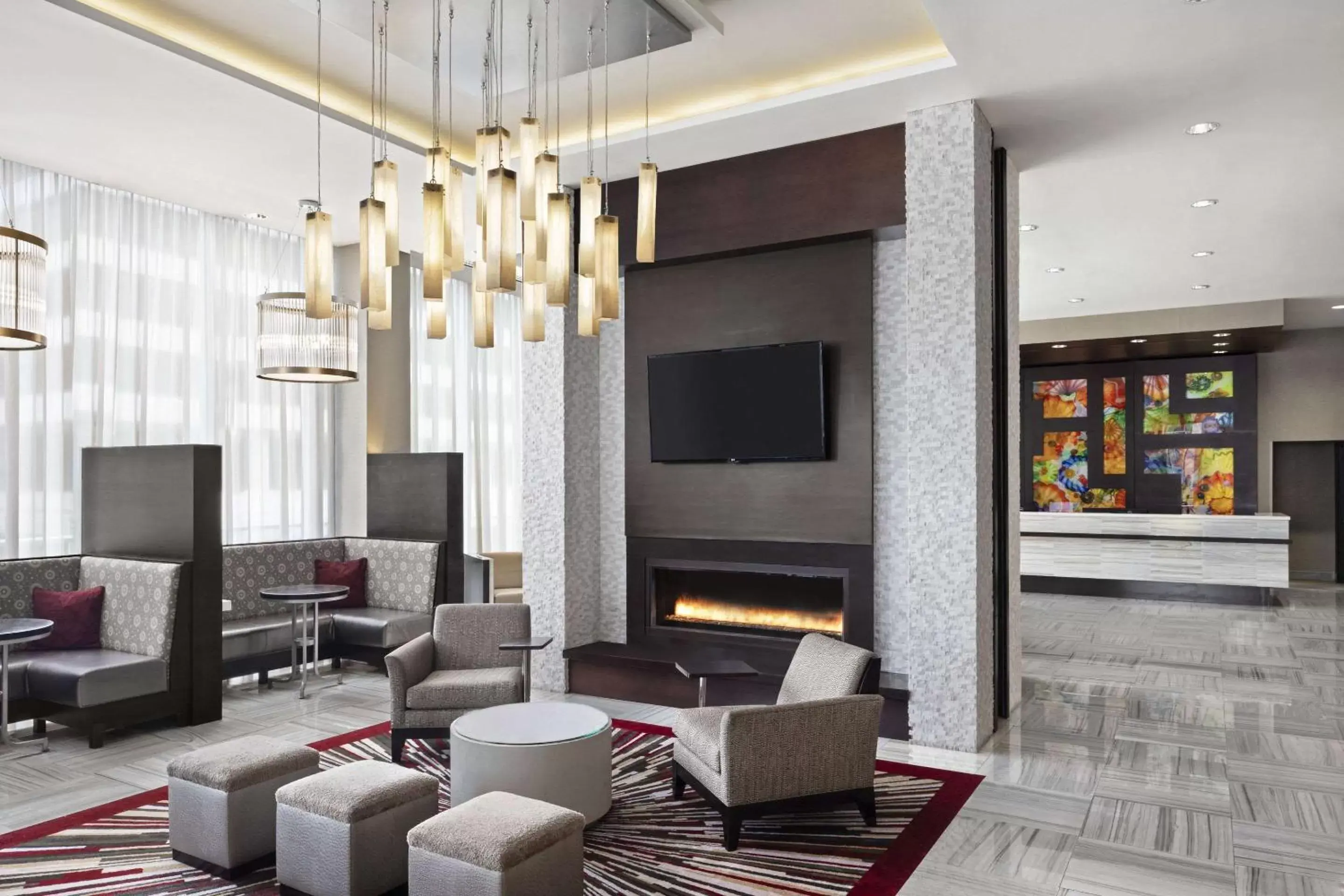 Lobby or reception, Lounge/Bar in Cambria Hotel White Plains - Downtown