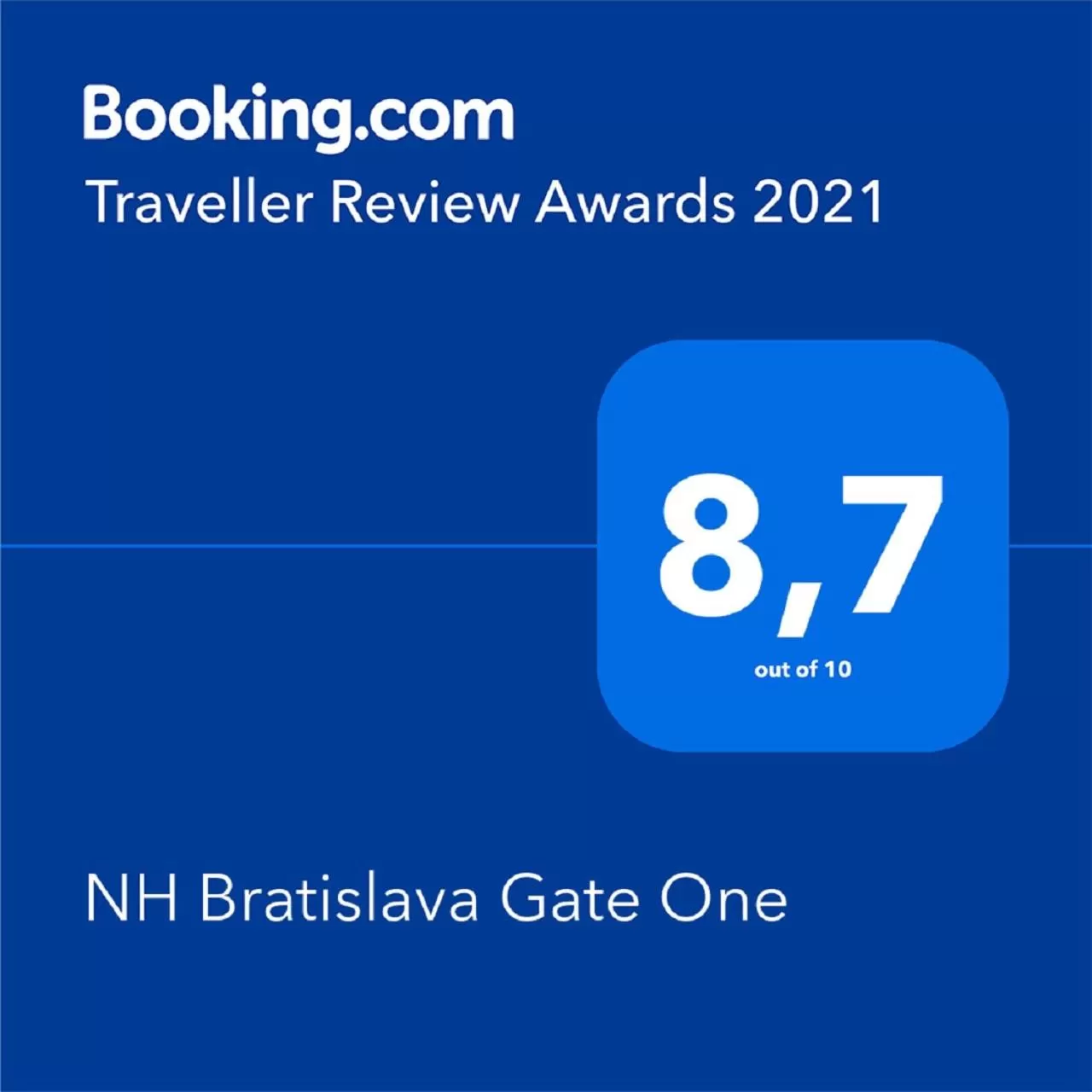 Certificate/Award in NH Bratislava Gate One