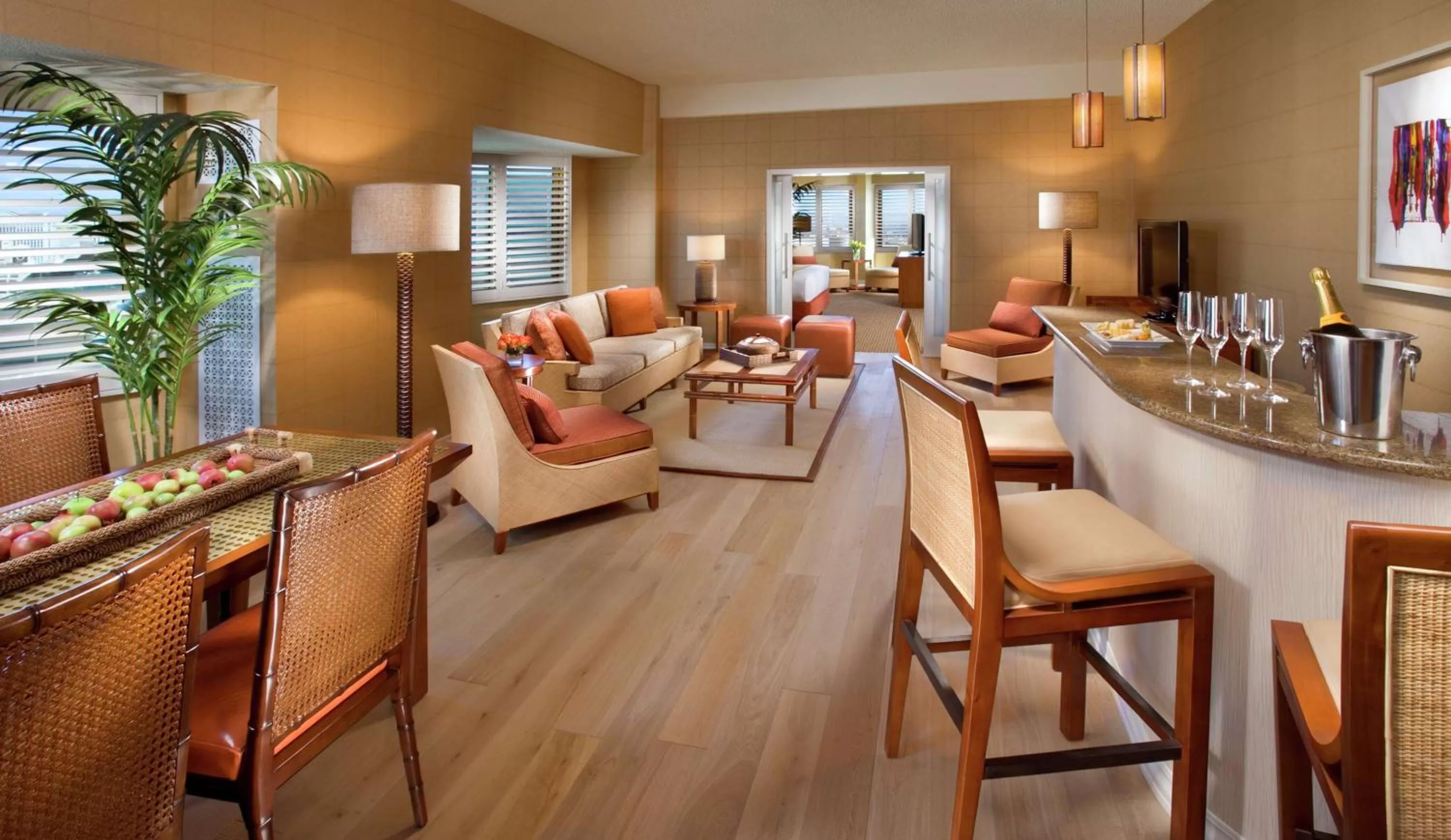 Living room in Tropicana Las Vegas a DoubleTree by Hilton Resort & Casino - Free Parking