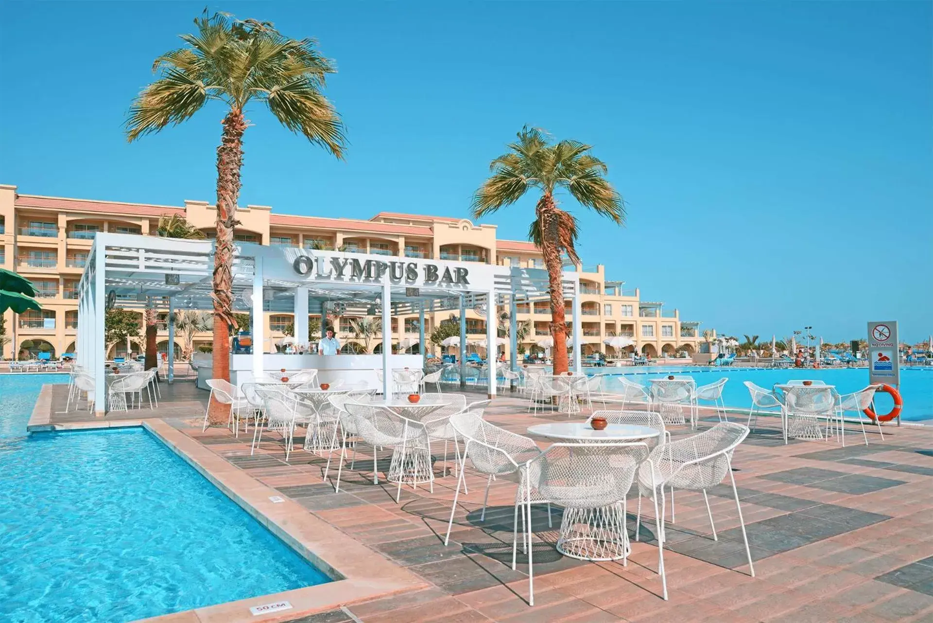 Lounge or bar, Swimming Pool in Pickalbatros White Beach Resort - Hurghada