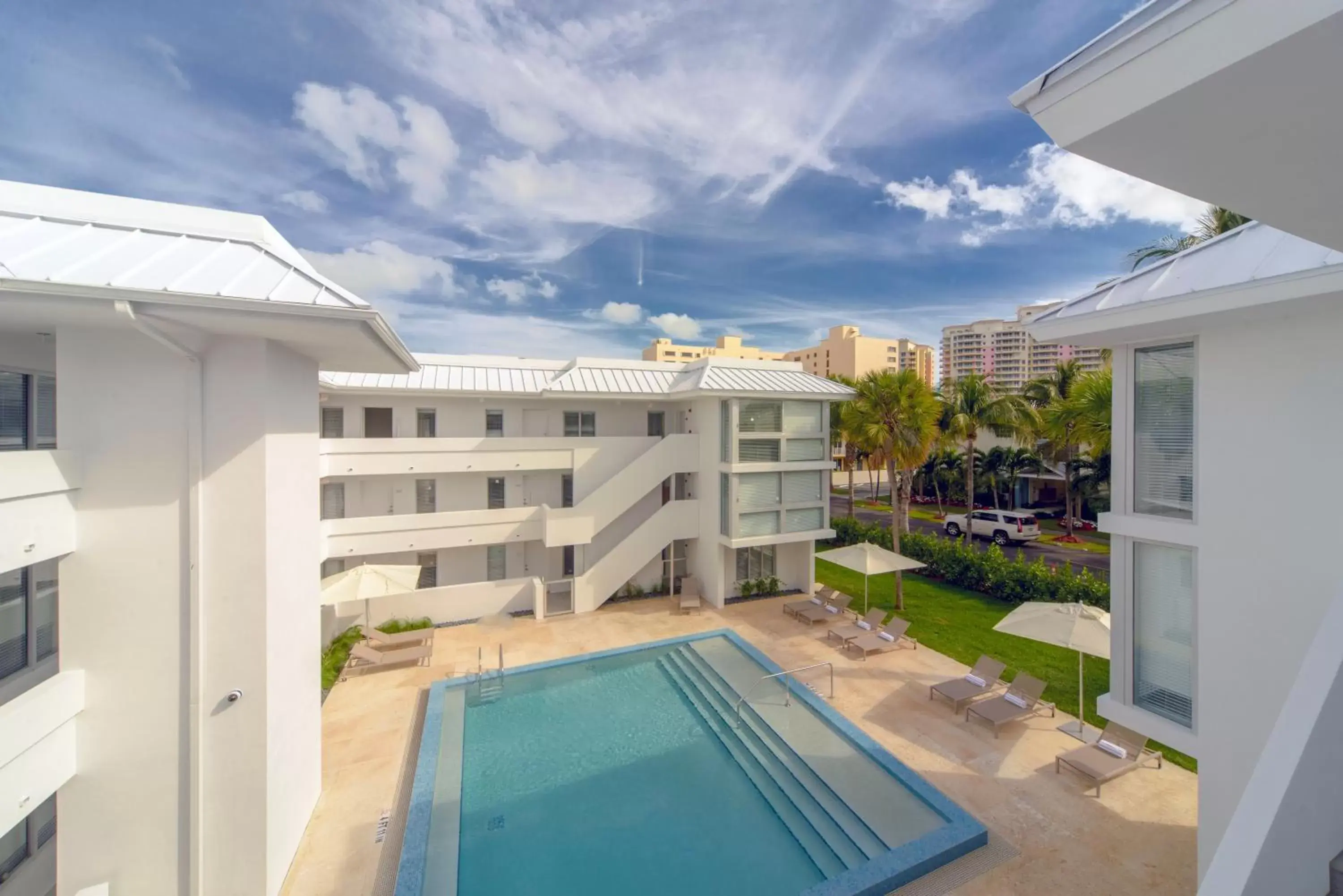 Bird's eye view, Pool View in Beach Haus Key Biscayne Contemporary Apartments