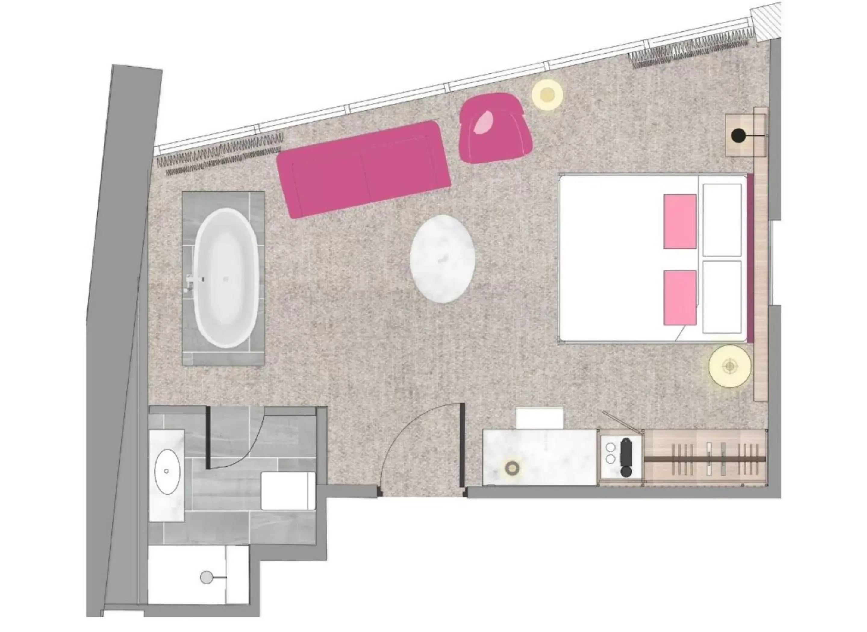 Bedroom, Floor Plan in The Morgan Hotel